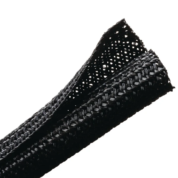 HellermannTyton 170-03140 Braided Sleeving, Split Wrap, Flame Retardant, .125" Dia, PET, Black, 400 ft/bulk reel