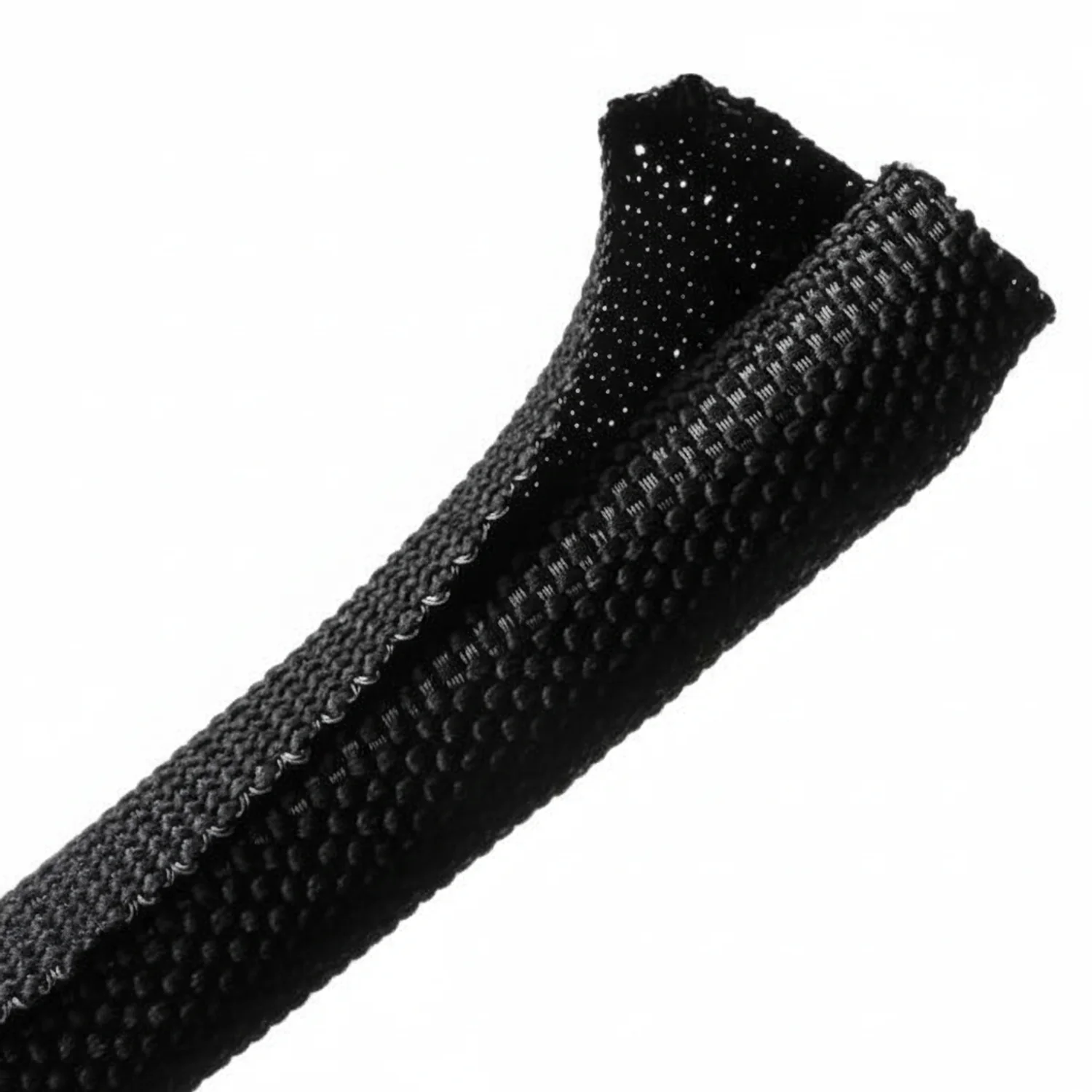 HellermannTyton 170-03182 Braided Sleeving, Split Wrap, .5" Dia, PET, Black, 300 ft/bulk reel