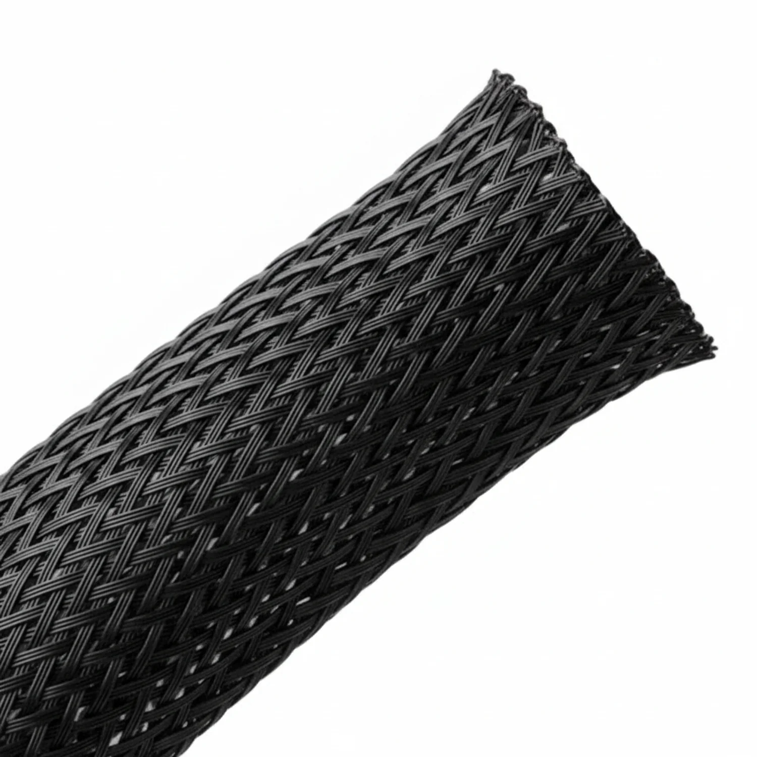 HellermannTyton 170-03209 Braided Sleeving, Expandable, .125" Dia, PA66 Monofilament, Black, 225 ft/reel