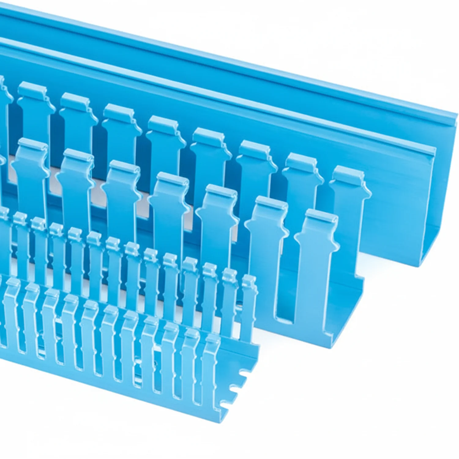 HellermannTyton 181-00211 Slotted Wall Wiring Duct, 1.5" X 3", Non-Adhesive, PVC, Intrinsic Blue, 120ft/Carton