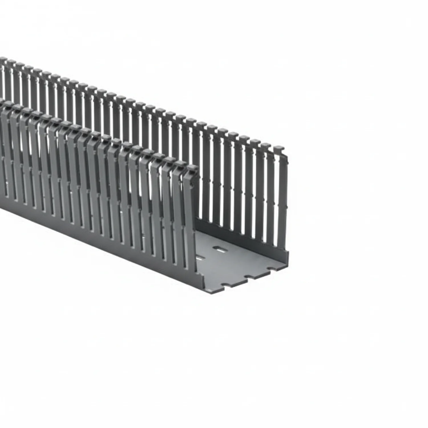 HellermannTyton 181-00229 High Density Slotted Wall Wiring Duct, 2.5" X 3", Non- Adhesive, PVC, Gray, 30ft/Box