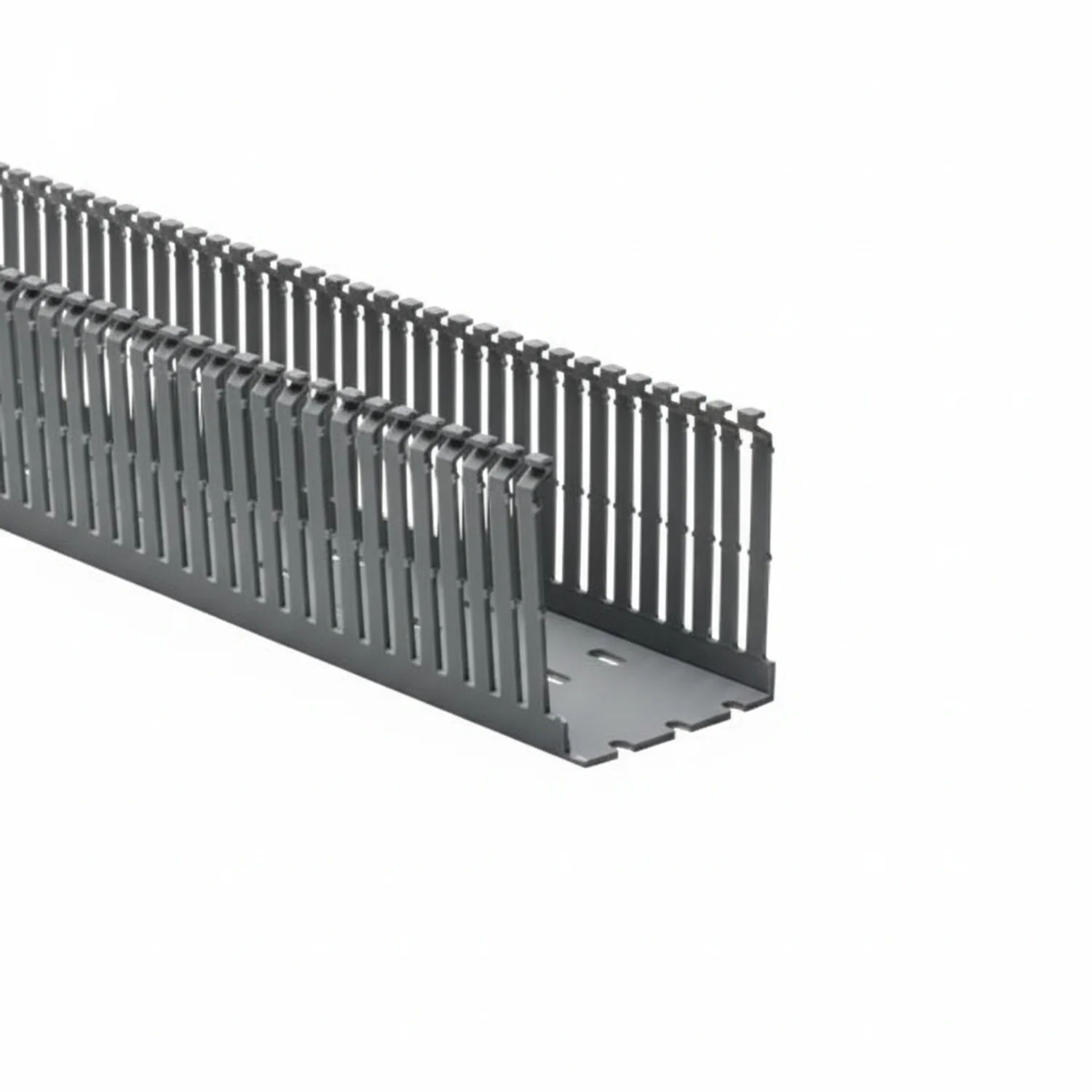 HellermannTyton 181-00231 High Density Slotted Wall Wiring Duct, 2.5" X 3", Adhesive, PVC, Gray, 30ft/Carton