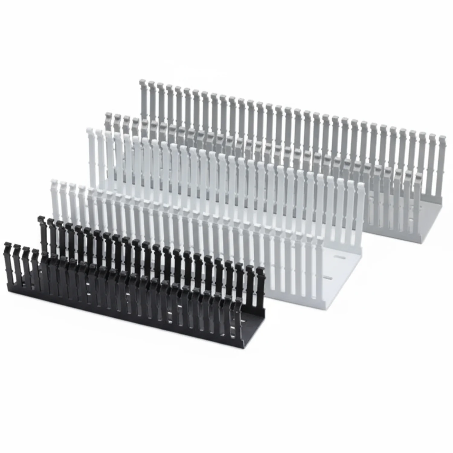 HellermannTyton 181-00597 High Density Slotted Wall Wiring Duct, 1" X 1", Non-Adhesive, PVC, Black, 120ft/Carton