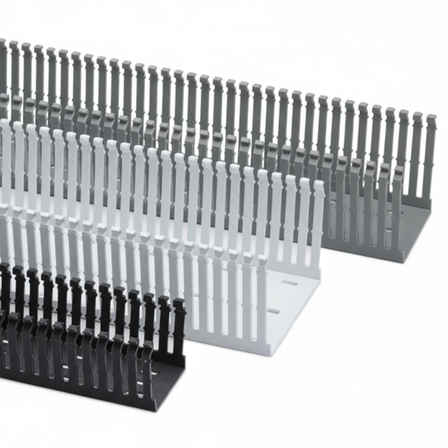 HellermannTyton 181-00616 High Density Slotted Wall Wiring Duct, 3" X 4", Non-Adhesive, PVC, Black, 120ft/Carton