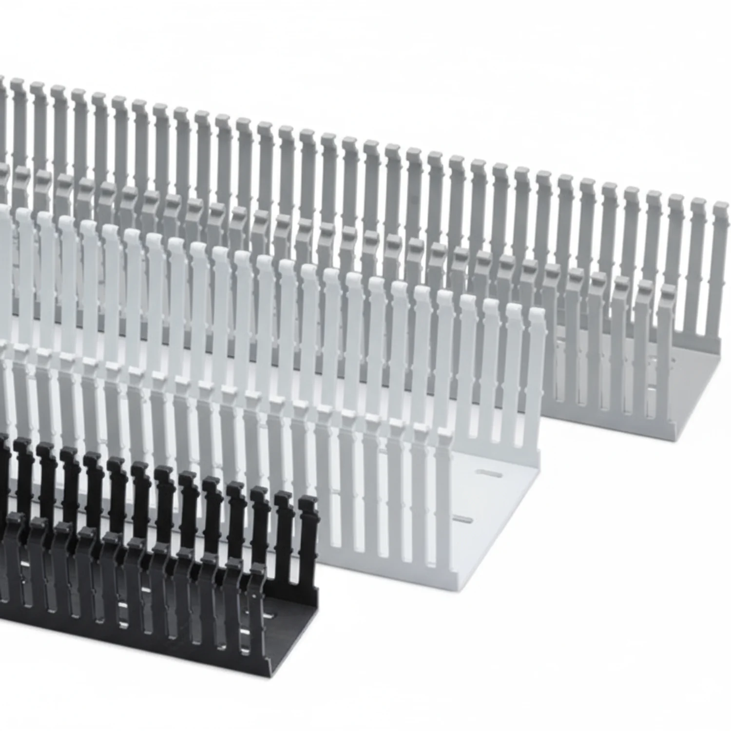HellermannTyton 181-00618 High Density Slotted Wall Wiring Duct, 4" X 3", Non-Adhesive, PVC, Black, 120ft/Carton