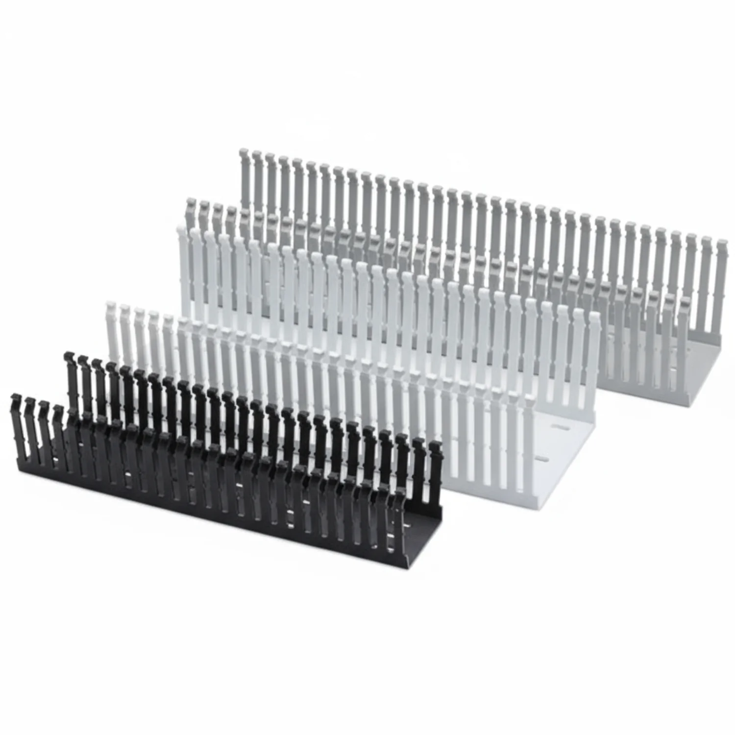 HellermannTyton 181-00619 High Density Slotted Wall Wiring Duct, 4" X 4", Non-Adhesive, PVC, Black, 120ft/Carton