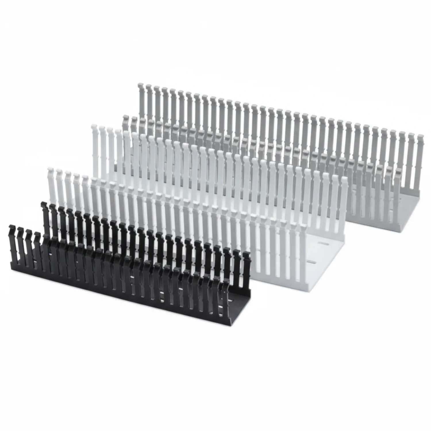 HellermannTyton 181-00658 High Density Slotted Wall Wiring Duct, 3" X 4", Adhesive, PVC, Black, 120ft/Carton
