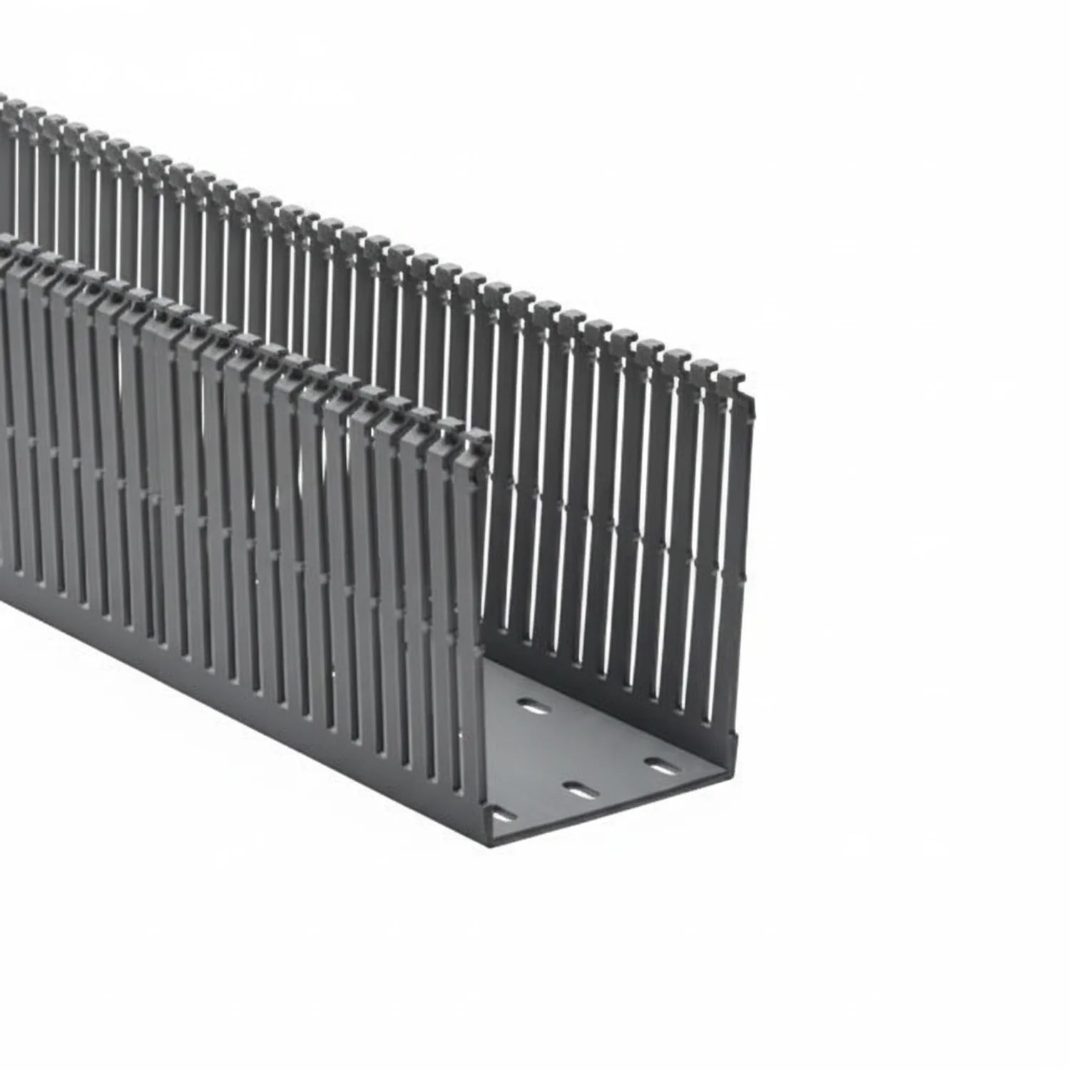 HellermannTyton 181-00659 High Density Slotted Wall Wiring Duct, 3" X 4", Adhesive, PVC, Gray, 120ft/Carton