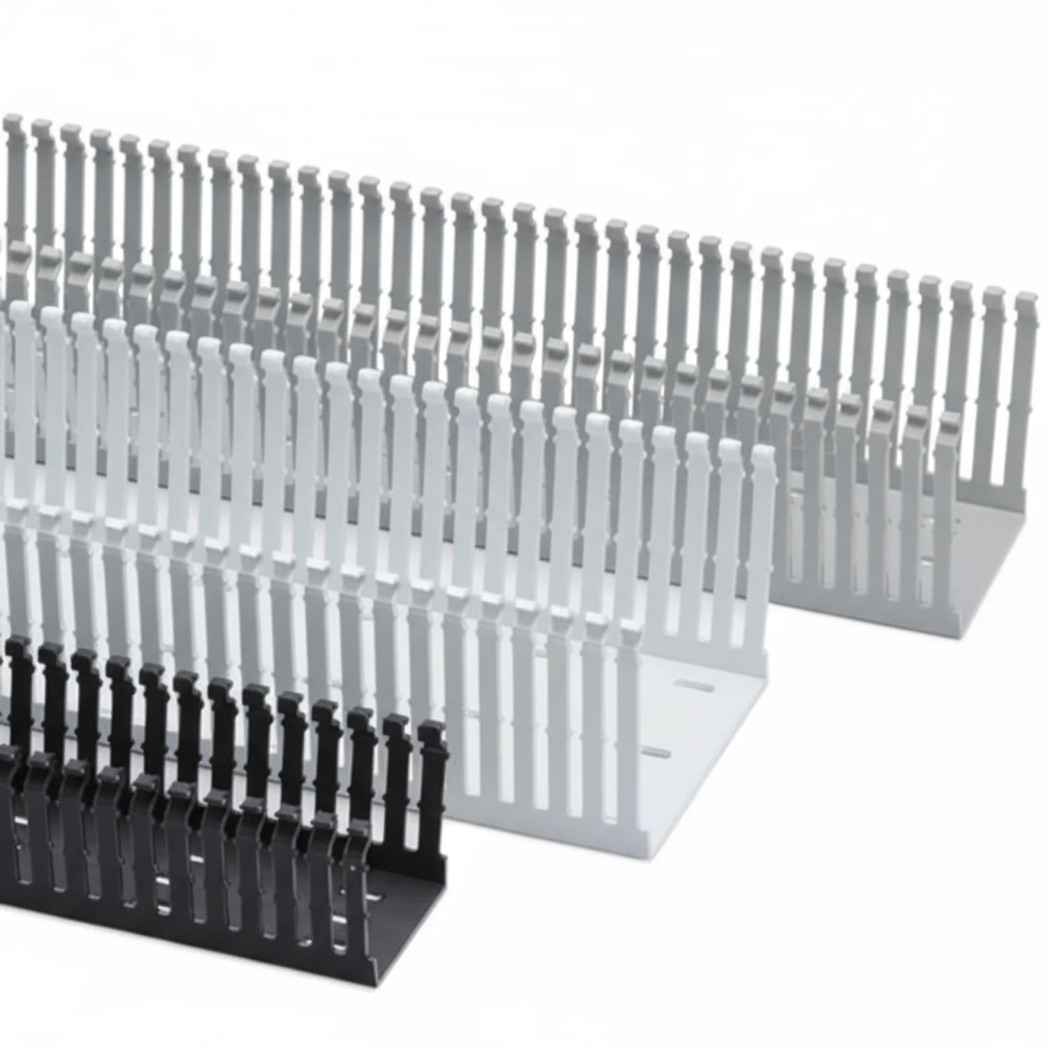 HellermannTyton 181-00663 High Density Slotted Wall Wiring Duct, 4" X 2", Adhesive, PVC, Black, 120ft/Carton