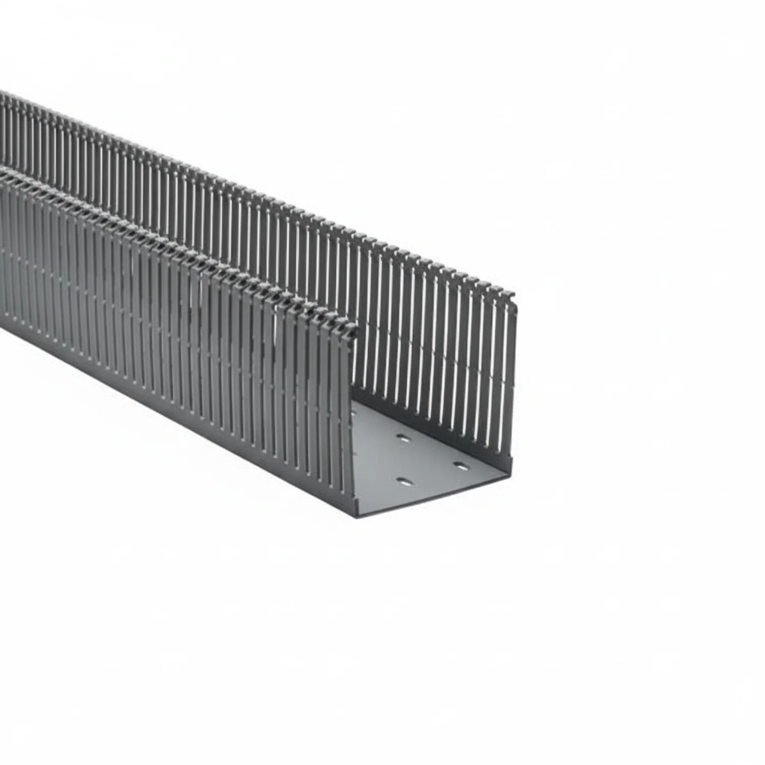 HellermannTyton 181-00667 High Density Slotted Wall Wiring Duct, 4" X 4", Adhesive, PVC, Gray, 120ft/Carton