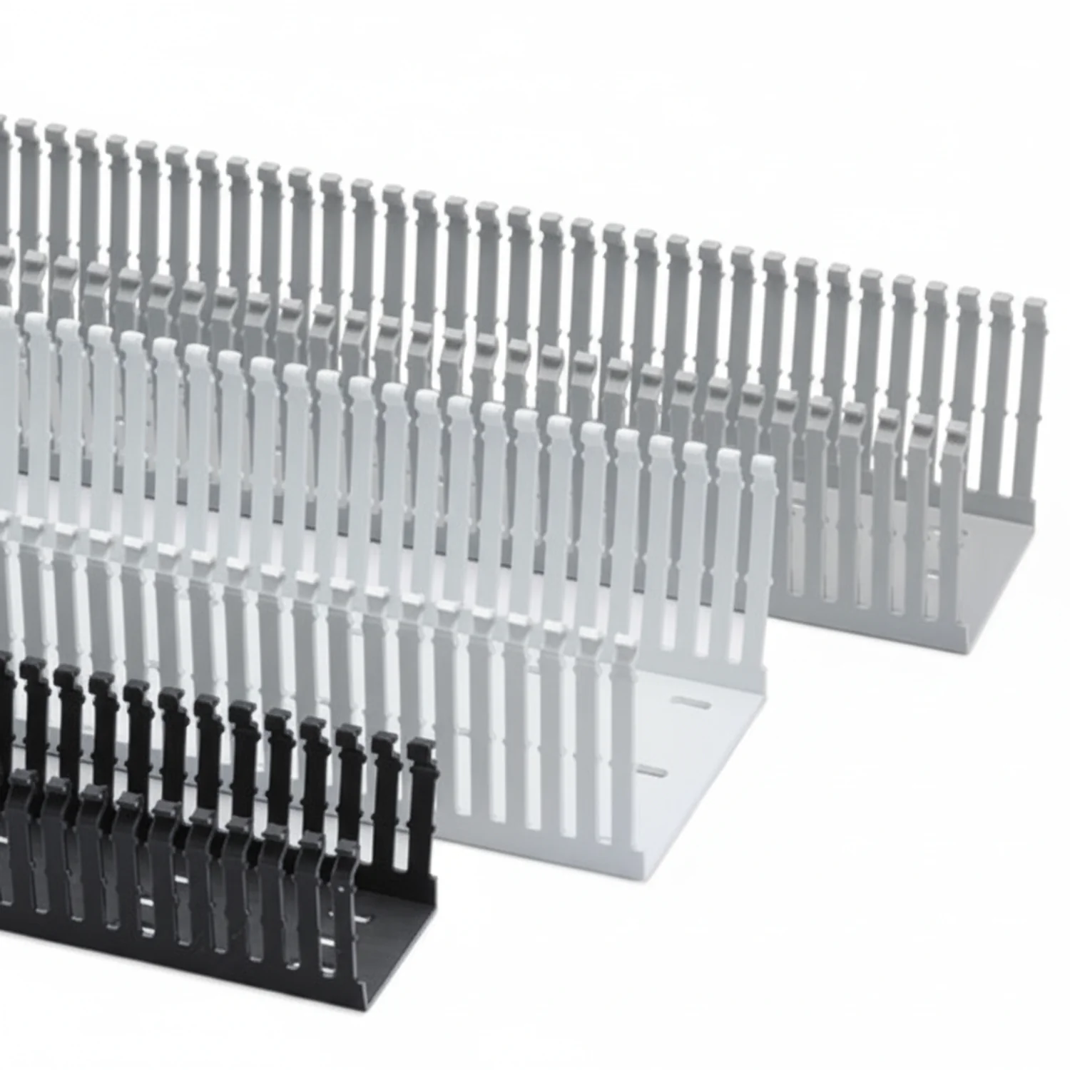 HellermannTyton 181-00668 High Density Slotted Wall Wiring Duct, 4" X 5", Adhesive, PVC, Black, 60ft/Carton