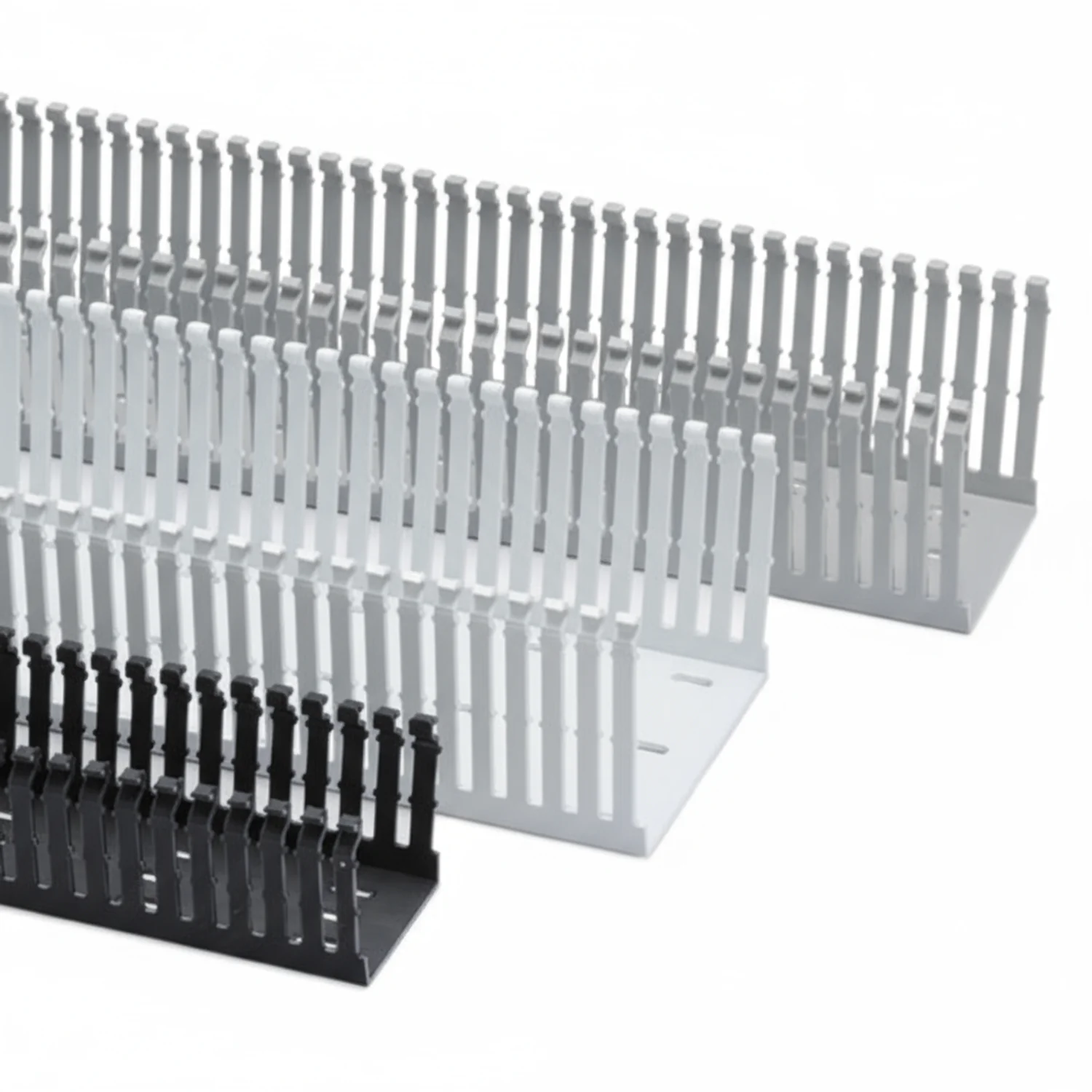 HellermannTyton 181-00670 High Density Slotted Wall Wiring Duct, 4" X 5", Adhesive, PVC, Gray, 60ft/Carton