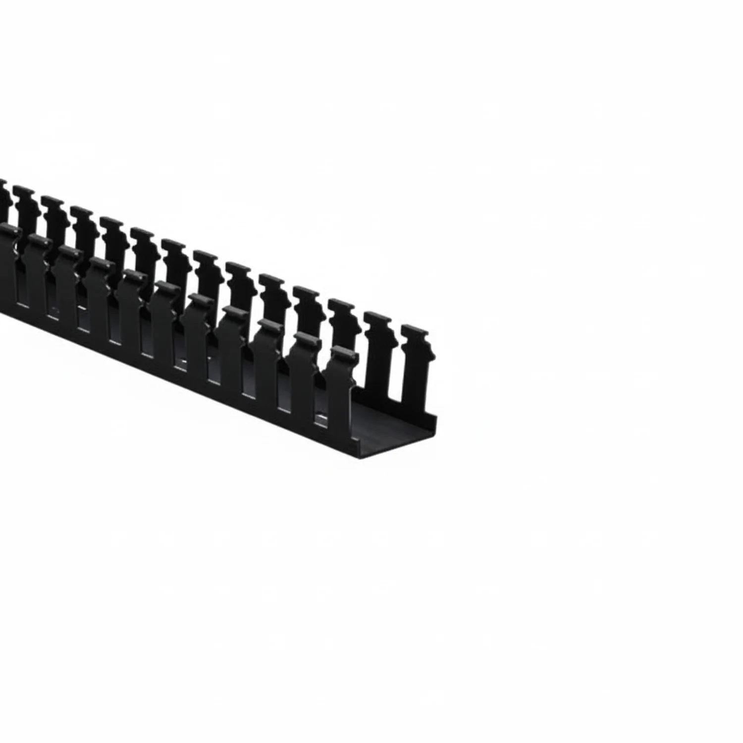 HellermannTyton 181-00681 Slotted Wall Wiring Duct, 2" X 2", Adhesive, PVC, Black, 30ft/Box