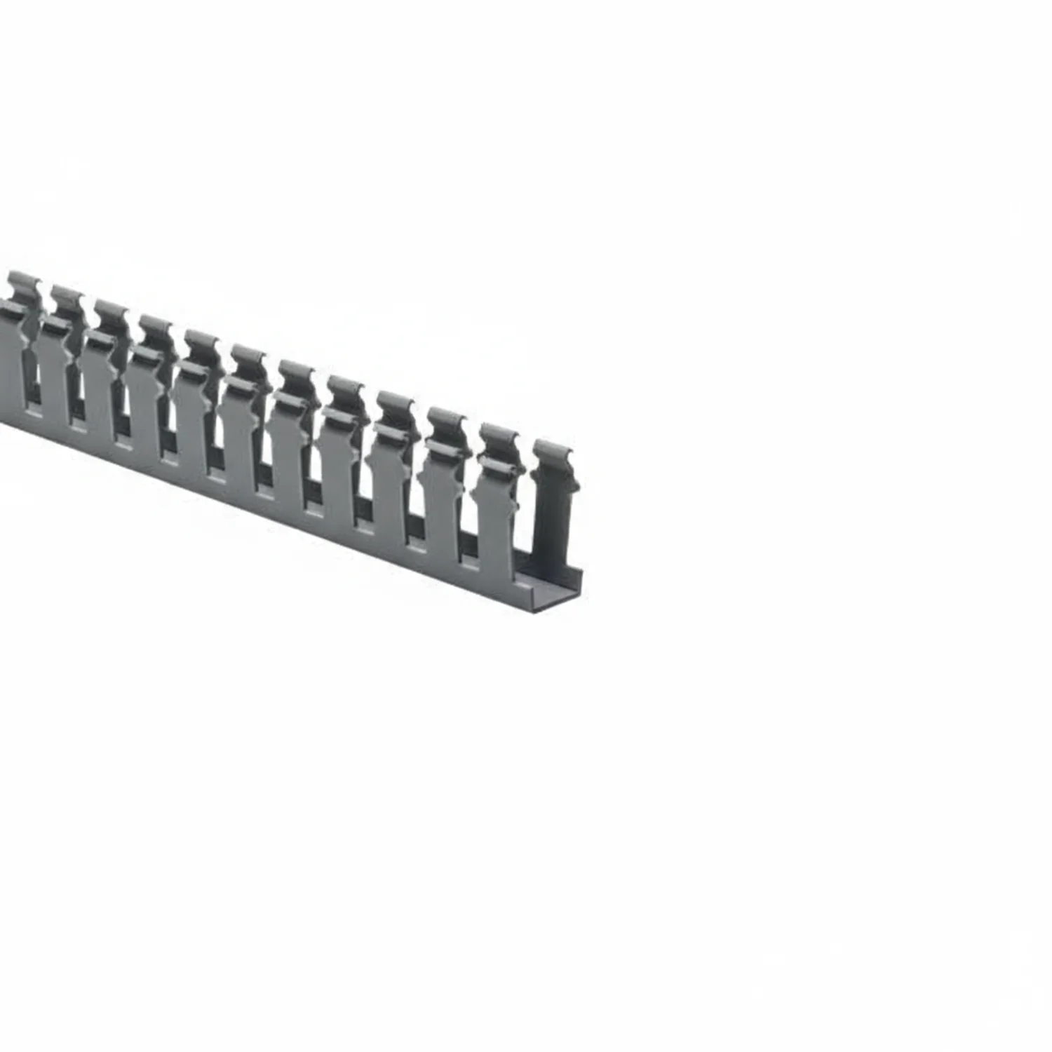 HellermannTyton 181-12010 Slotted-Wall Wiring Duct, 1" x 2", Adhesive, PVC, Gray, 30ft/box