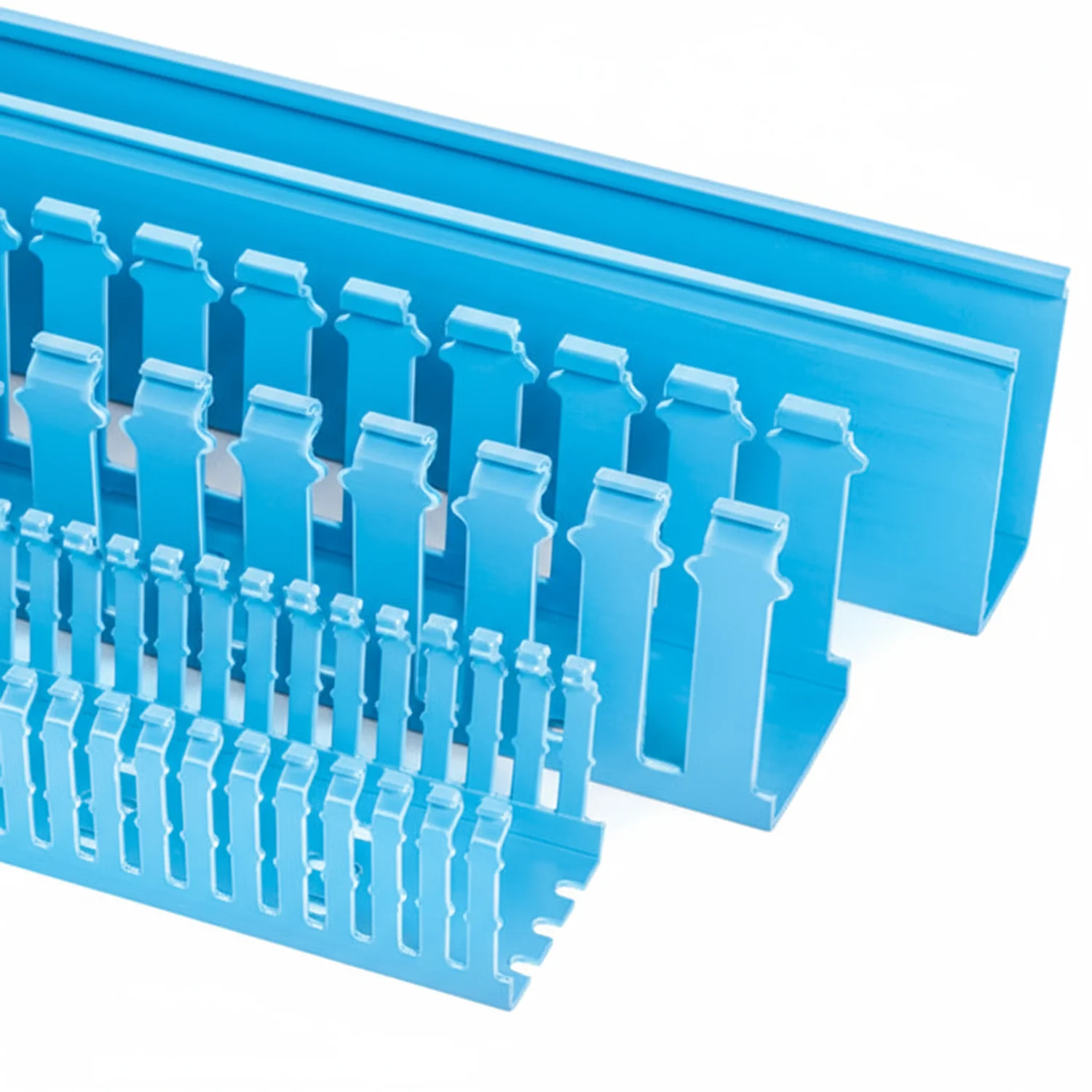 HellermannTyton 181-13004 Slotted Wall Wiring Duct, 1" X 3", Non-Adhesive, PVC, Intrinsic Blue, 120ft/Carton