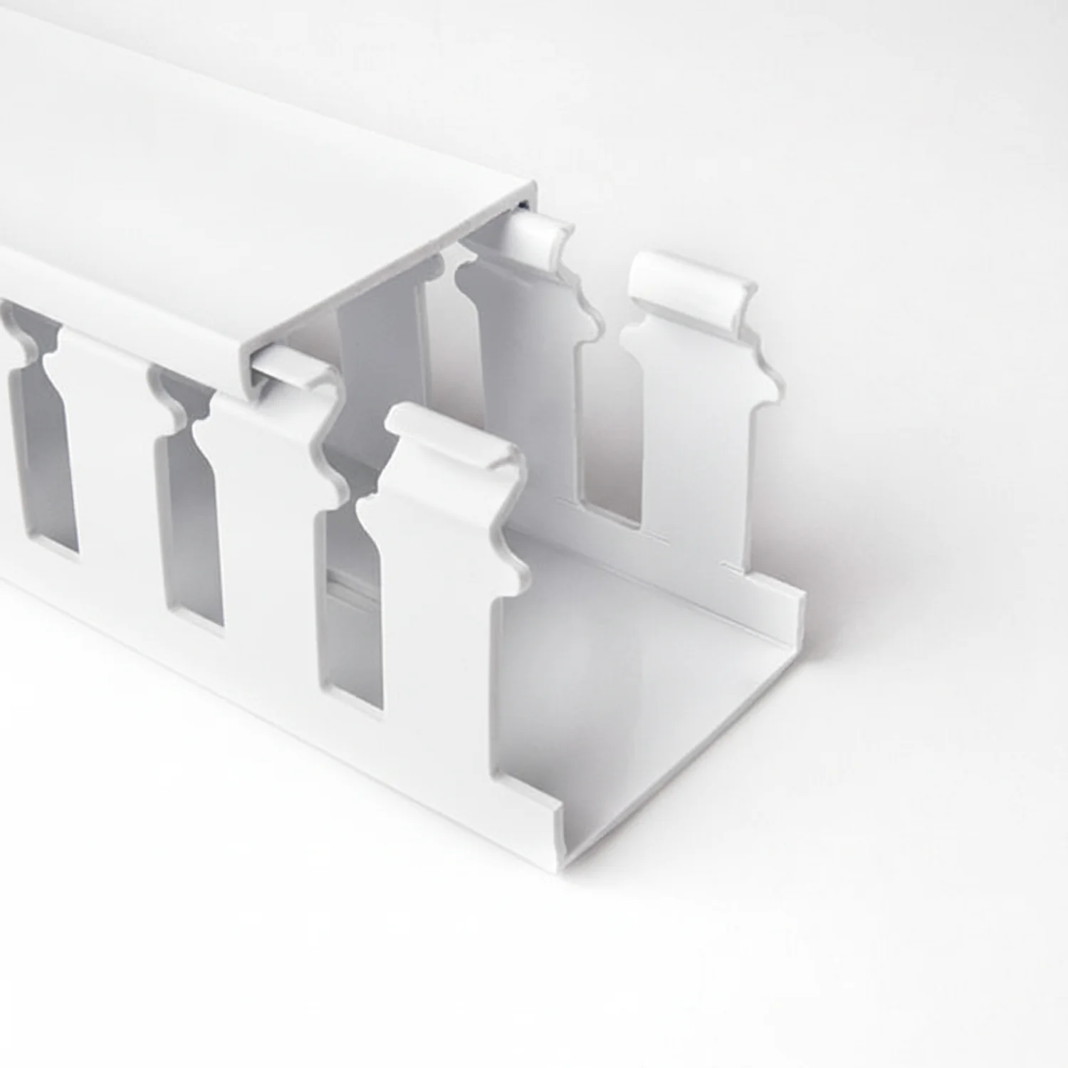 HellermannTyton 181-15107 Slotted Wall Wiring Duct, 1.5" X 1", Non-Adhesive, PVC, White, 120ft/Carton