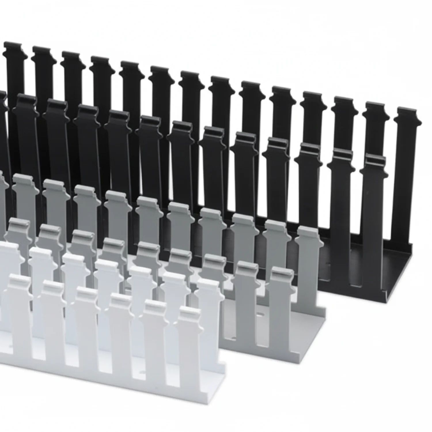 HellermannTyton 181-15204 Slotted Wall Wiring Duct, No Mounting Holes, 1.5" X 2", PVC, Black, 120ft/Carton