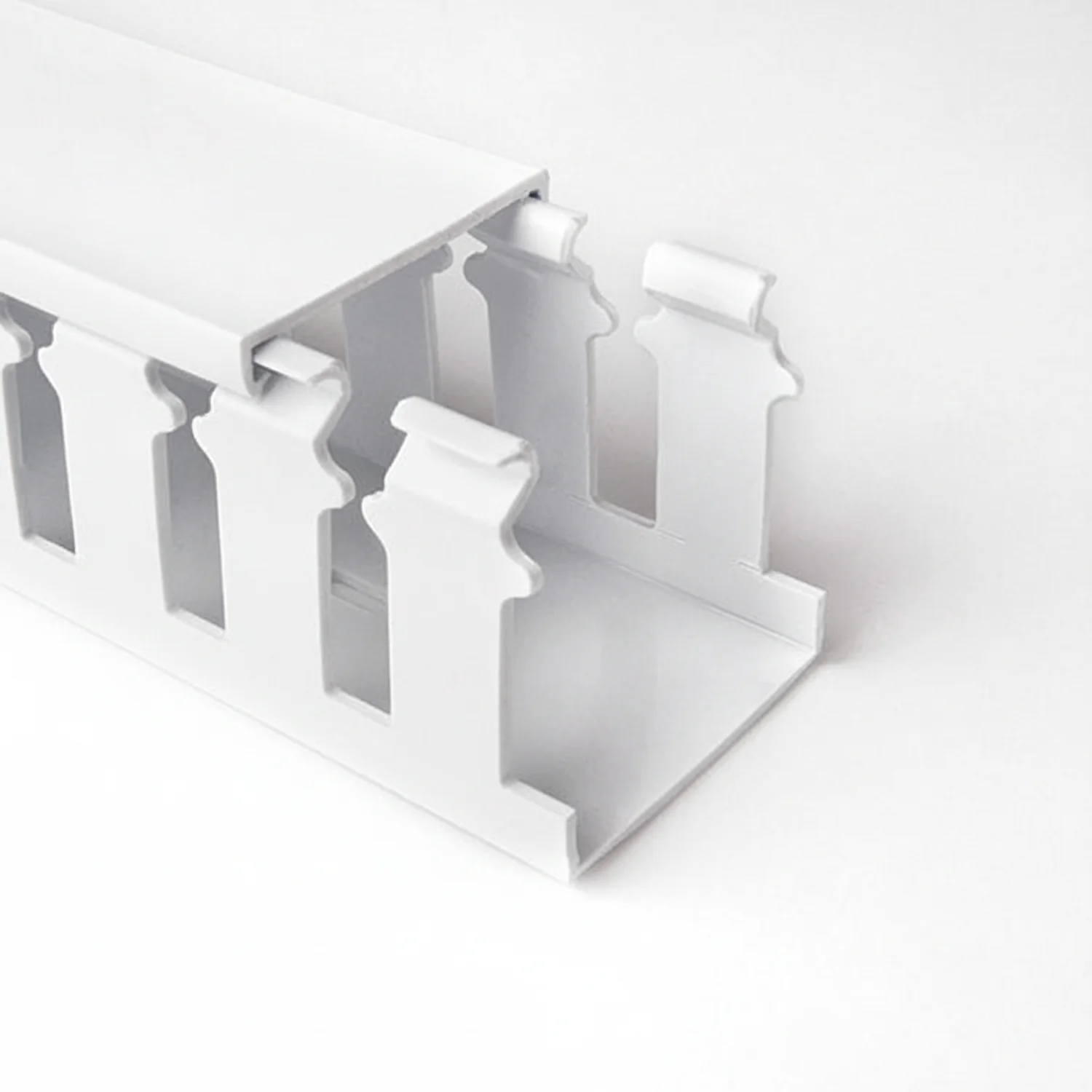 HellermannTyton 181-15209 Slotted Wall Wiring Duct, 1.5" X 2", Non-Adhesive, PVC, White, 120ft/Carton