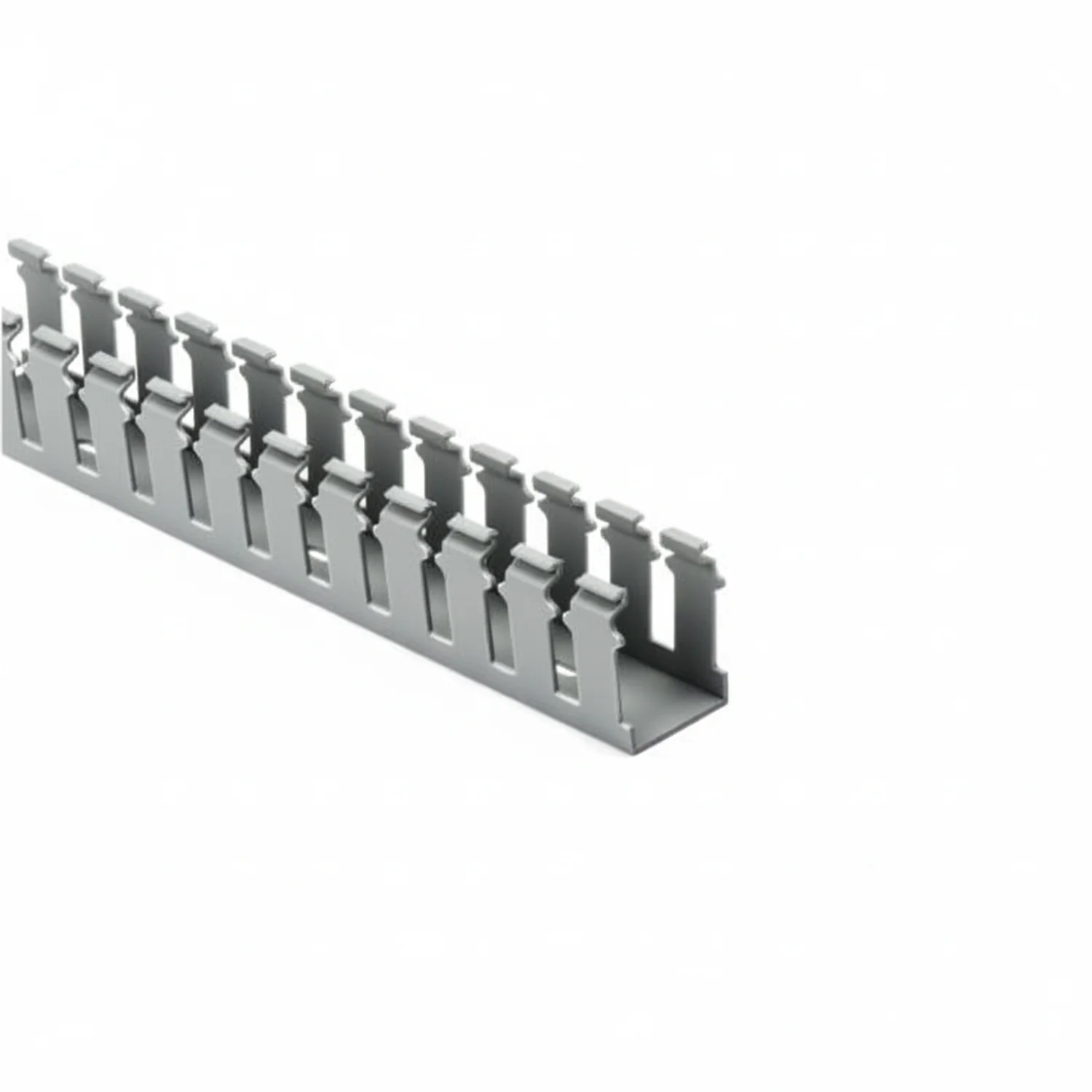 HellermannTyton 181-15210 Slotted Wall Wiring Duct, 1.5" X 2", Adhesive, PVC, Gray, 30ft/Box