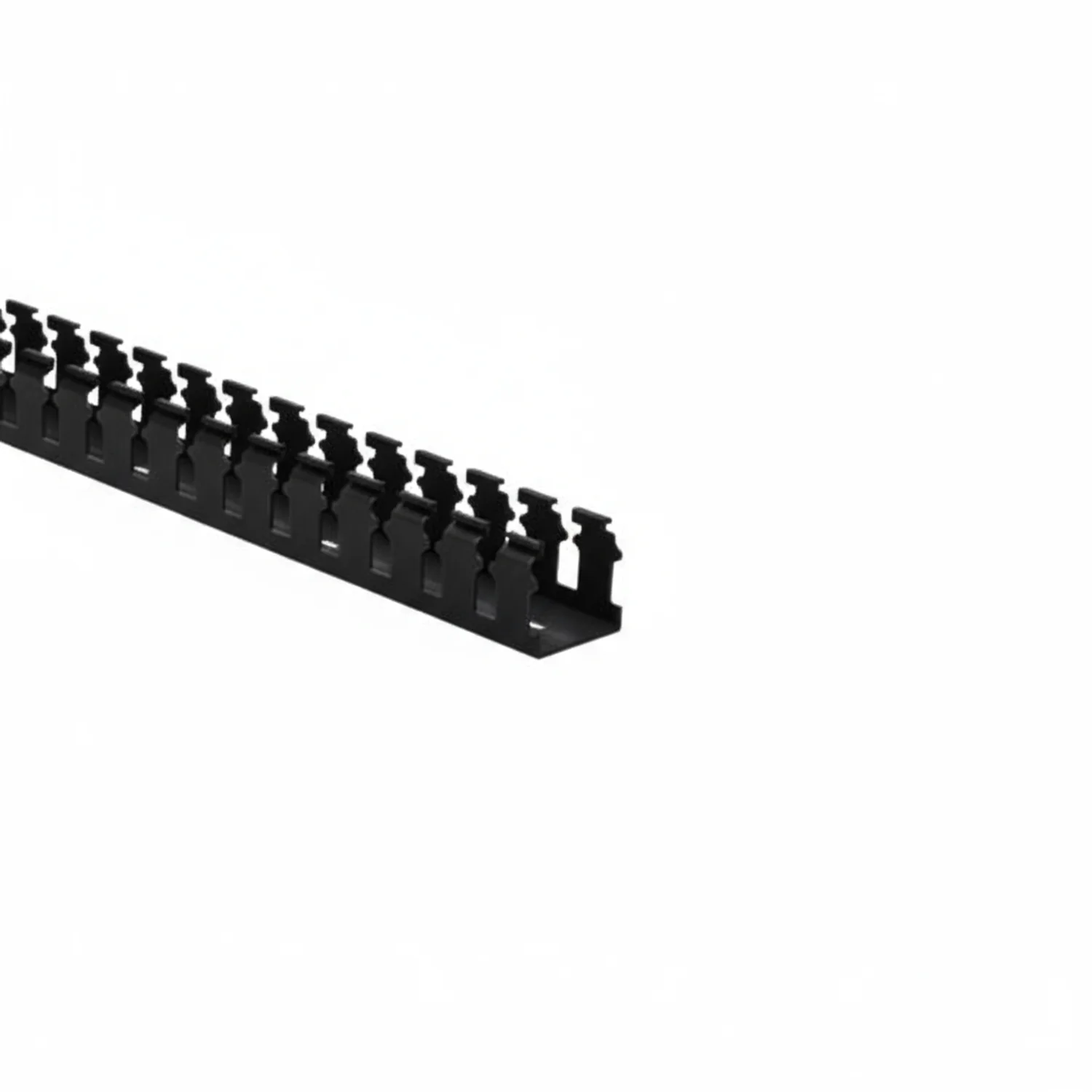 HellermannTyton 181-15505 Slotted Wall Wiring Duct, 1.5" X 1.5", Non-Adhesive, PVC, Black, 120ft/Carton