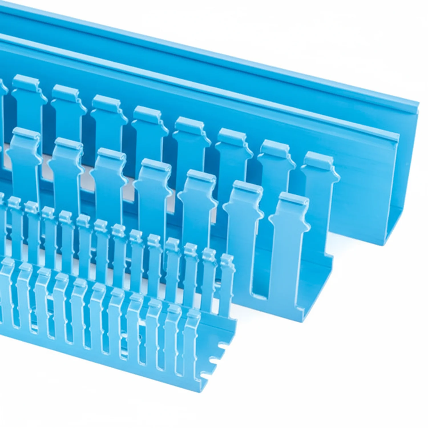HellermannTyton 181-33012 Slotted Wall Wiring Duct, 3" X 3", Non-Adhesive, PVC, Intrinsic Blue, 120ft/Carton