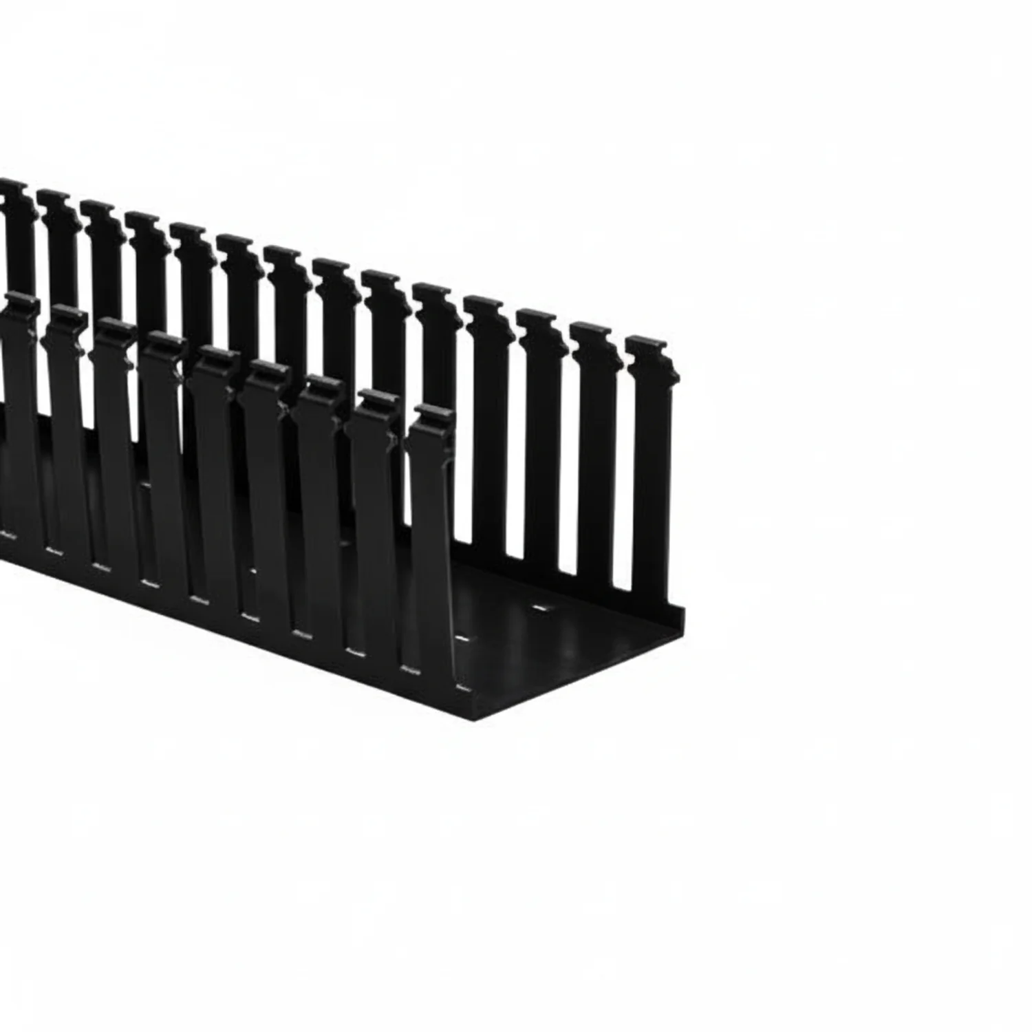 HellermannTyton 181-44019 Slotted Wall Wiring Duct, 4" X 4", Non-Adhesive, PVC, Black, 30ft/Box