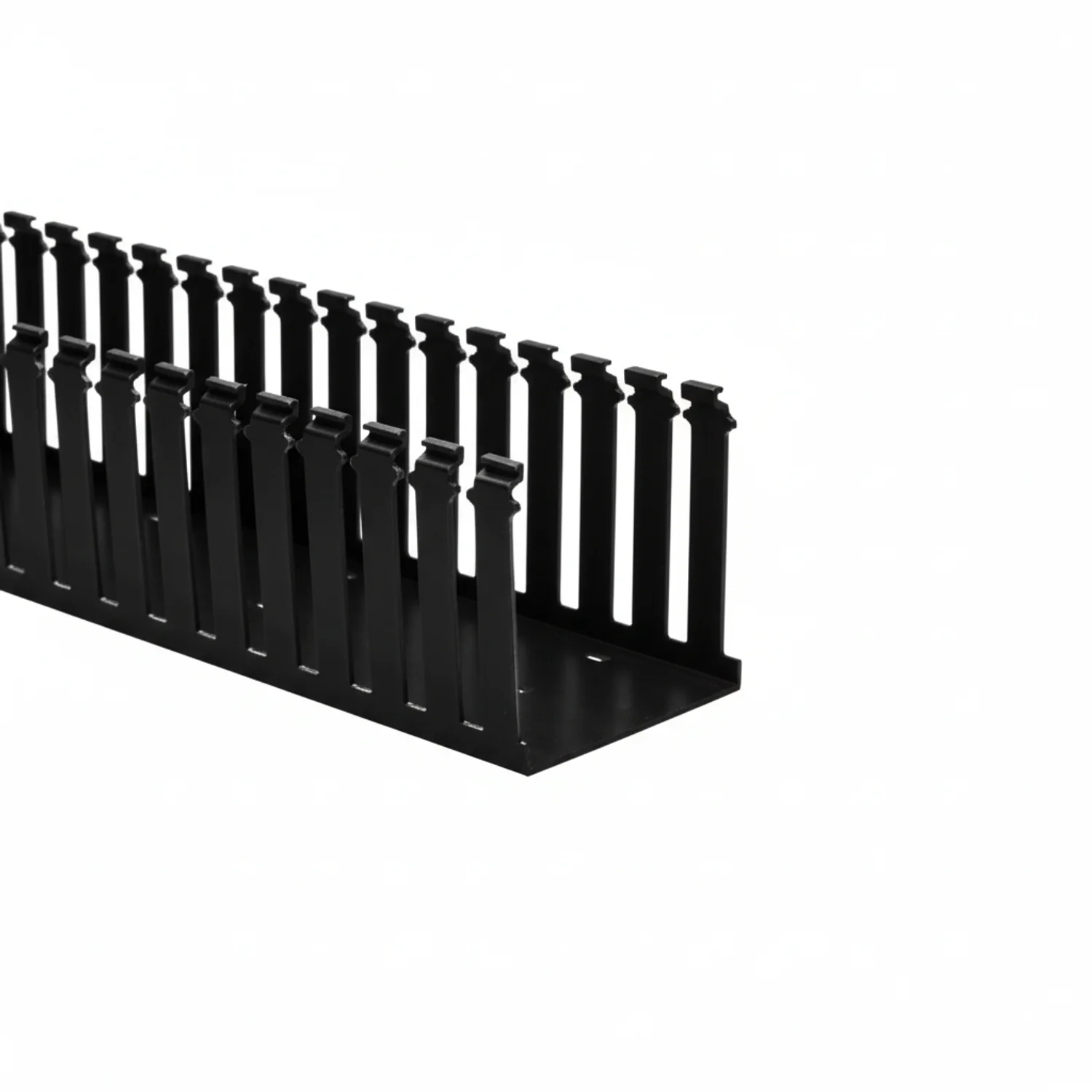 HellermannTyton 181-44020 Slotted Wall Wiring Duct, 4" X 4", Non-Adhesive, PVC, Black, 120ft/Carton
