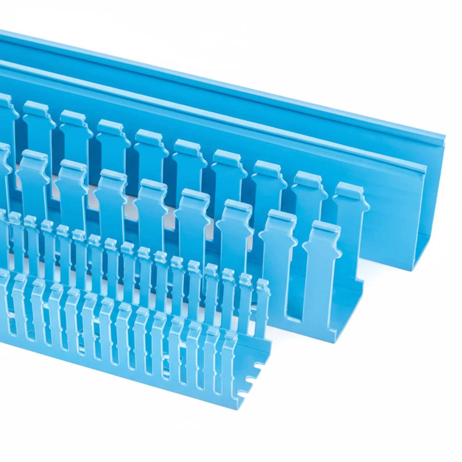 HellermannTyton 181-44024 Slotted Wall Wiring Duct, 4" X 4", Non-Adhesive, PVC, Intrinsic Blue, 120ft/Carton