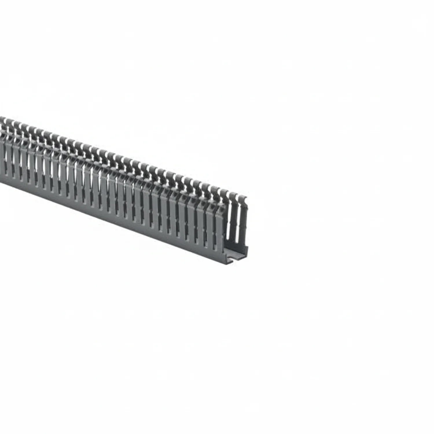 HellermannTyton 184-12000 High-Density Slotted-Wall Wiring Duct, 1" x 2", Non-Adhesive, PVC, Gray, 30ft/box