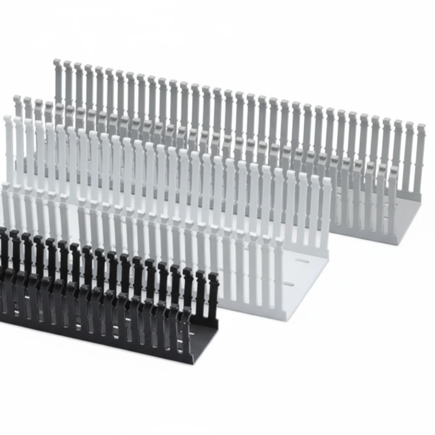HellermannTyton 184-12003 High-Density Slotted-Wall Wiring Duct, 1" x 2", Adhesive, PVC, White, 30ft/box