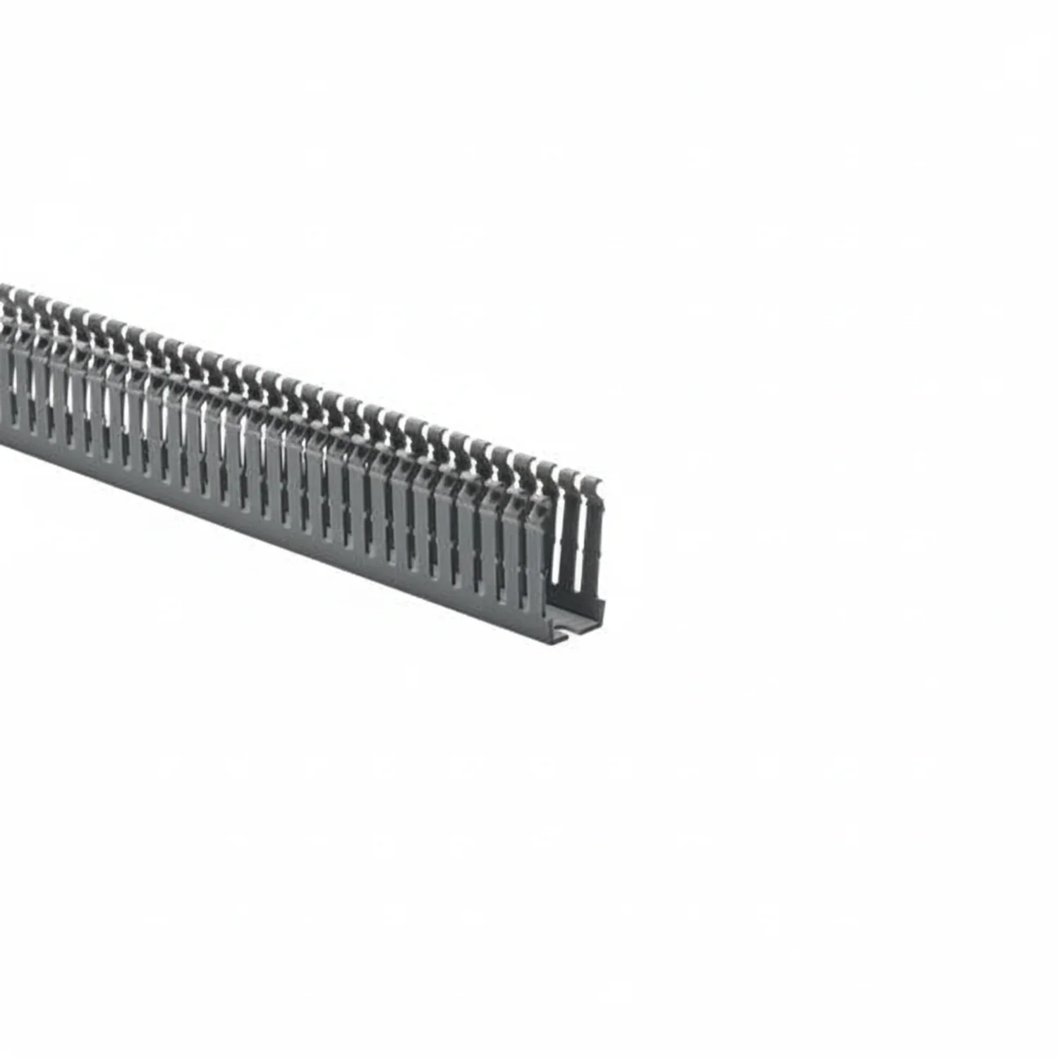 HellermannTyton 184-12005 High-Density Slotted-Wall Wiring Duct, 1" x 2", Non-Adhesive, PVC, Gray, 120 ft/carton