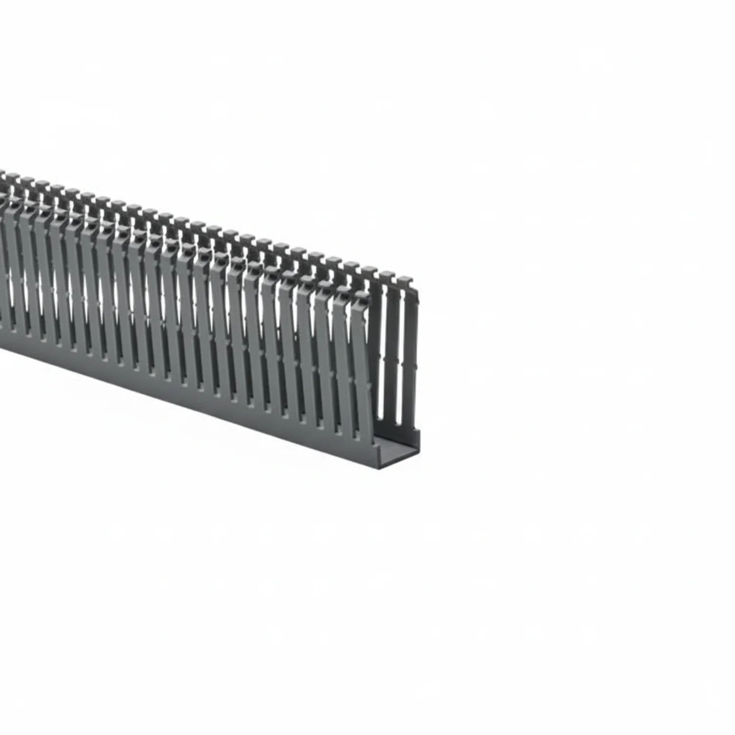HellermannTyton 184-13000 High Density Slotted Wall Wiring Duct, 1" X 3", Non-Adhesive, PVC, Gray, 30ft/Box
