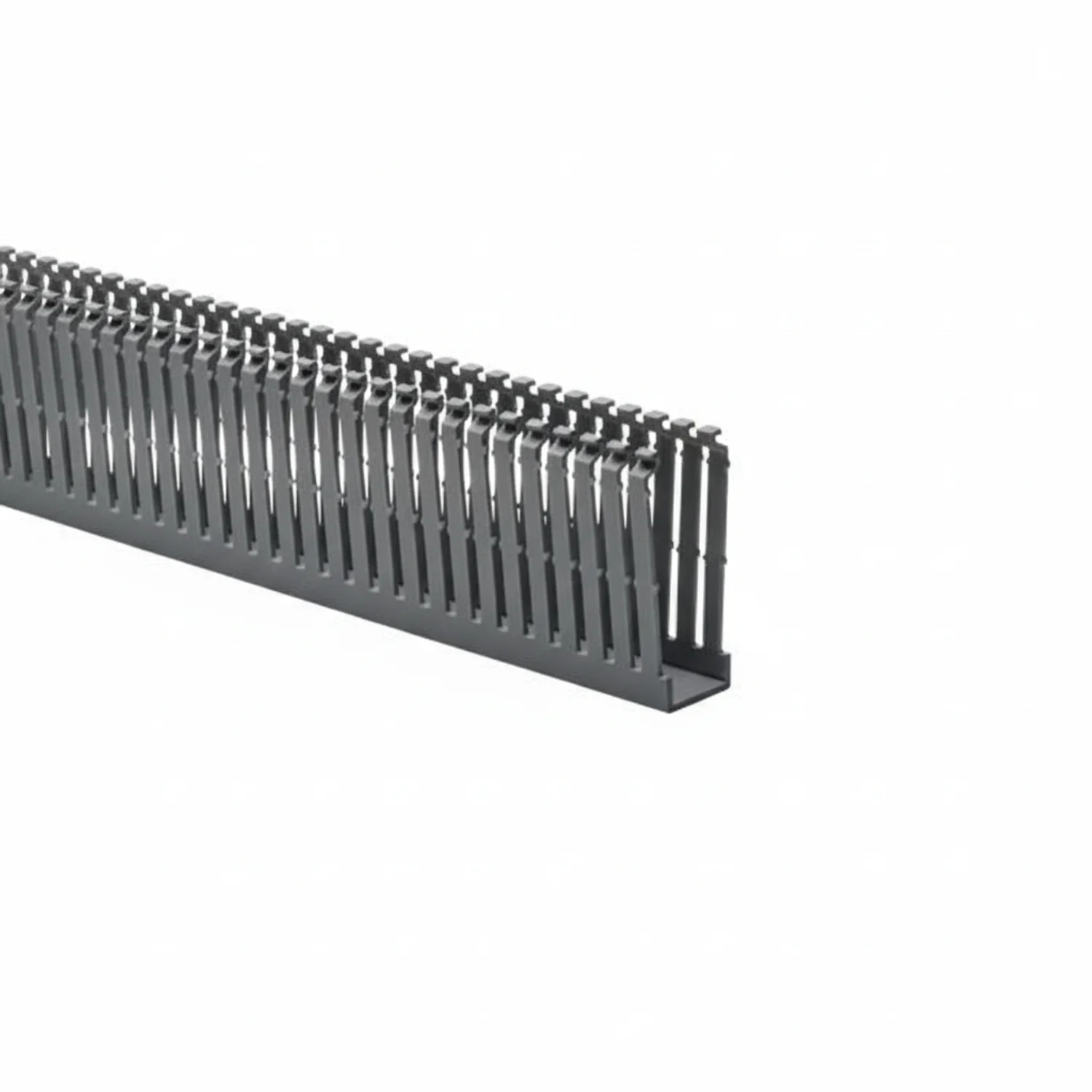 HellermannTyton 184-13005 High Density Slotted Wall Wiring Duct, 1" X 3", Non-Adhesive, PVC, Gray, 120ft/Carton