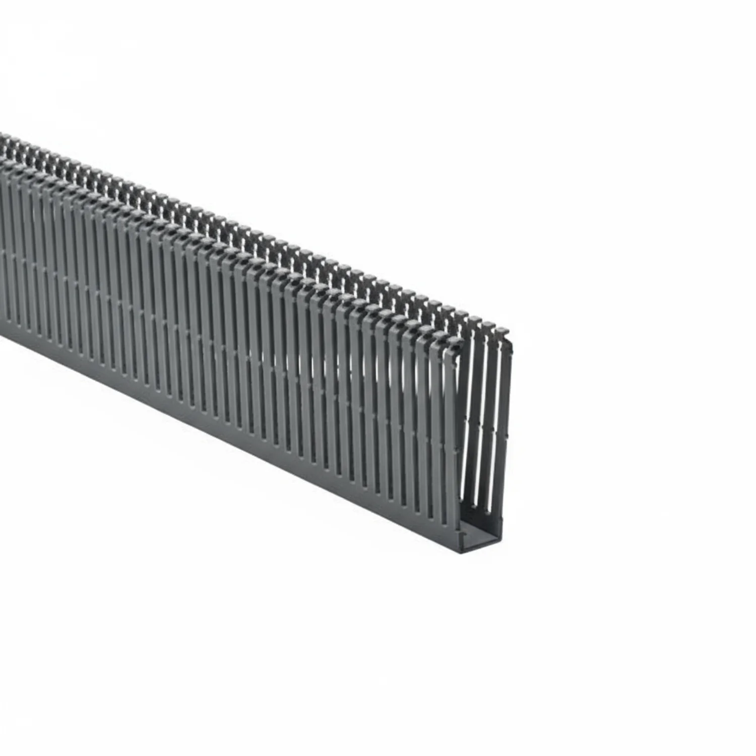 HellermannTyton 184-14000 High Density Slotted Wall Wiring Duct, 1" X 4", Non-Adhesive, PVC, Gray, 30ft/Box