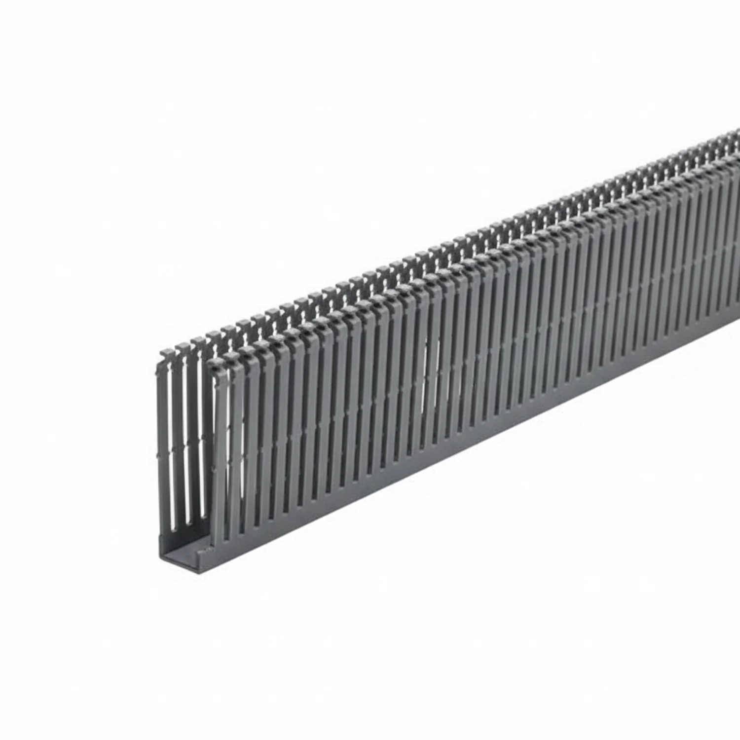 HellermannTyton 184-14002 High Density Slotted Wall Wiring Duct, 1" X 4", Non-Adhesive, PVC, Gray, 120ft/Carton