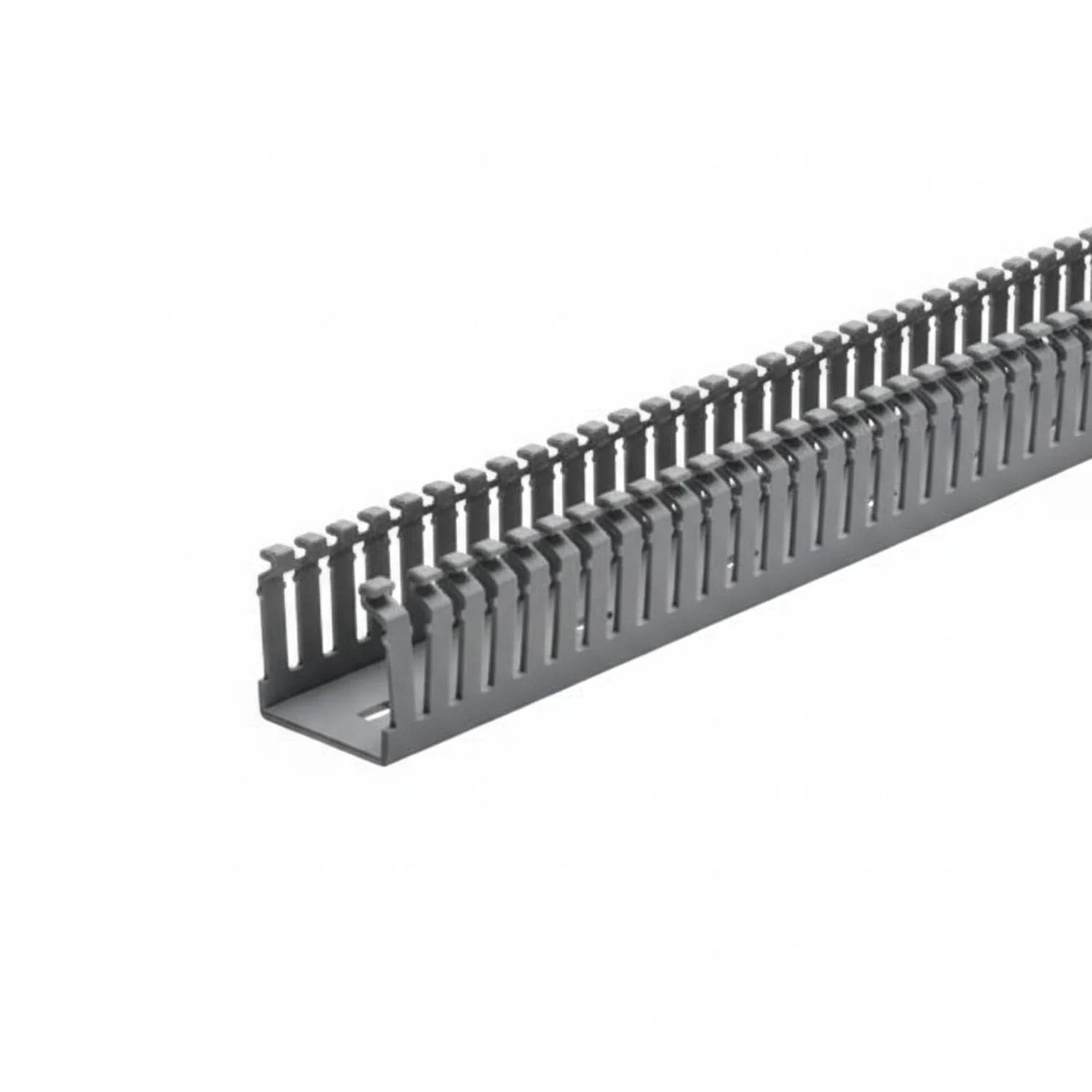 HellermannTyton 184-15152 High Density Slotted Wall Wiring Duct, 1.5" X 1.5", Non-Adhesive, PVC, Gray, 120ft/Carton