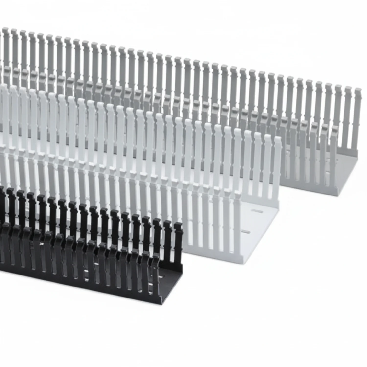 HellermannTyton 184-15200 High Density Slotted Wall Wiring Duct, 1.5" X 2", Non-Adhesive, PVC, Gray, 30ft/Box