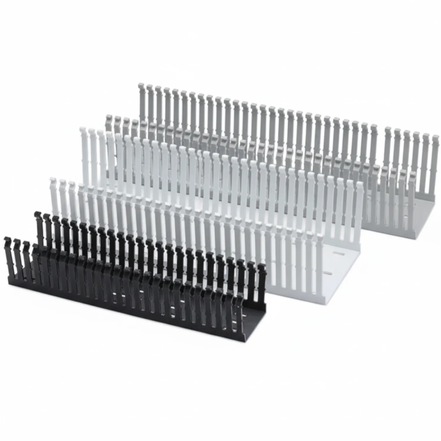 HellermannTyton 184-15300 High Density Slotted Wall Wiring Duct, 1.5" X 3", Non-Adhesive, PVC, Gray, 30ft/Box