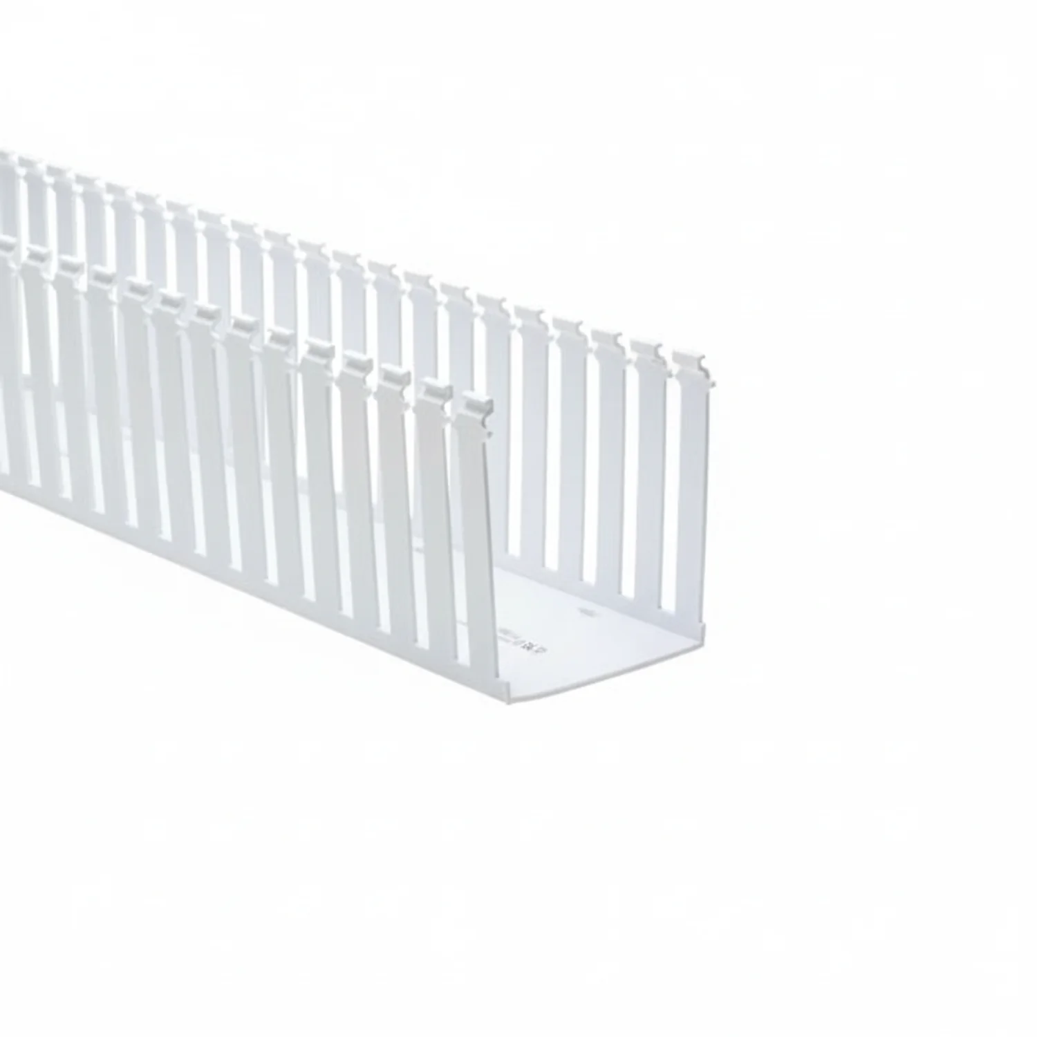 HellermannTyton 184-15303 High Density Slotted Wall Wiring Duct, 1.5" X 3", Non-Adhesive, PVC, White, 30ft/Box