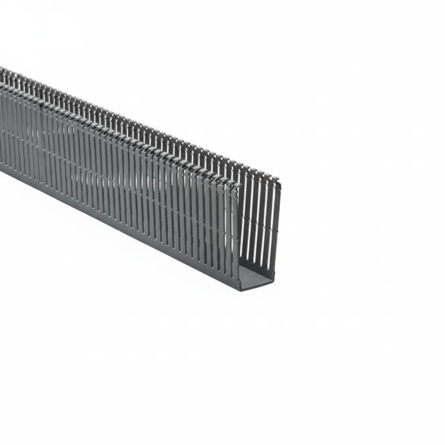 HellermannTyton 184-15400 High Density Slotted Wall Wiring Duct, 1.5" X 4", Non-Adhesive, PVC, Gray, 30ft/Box