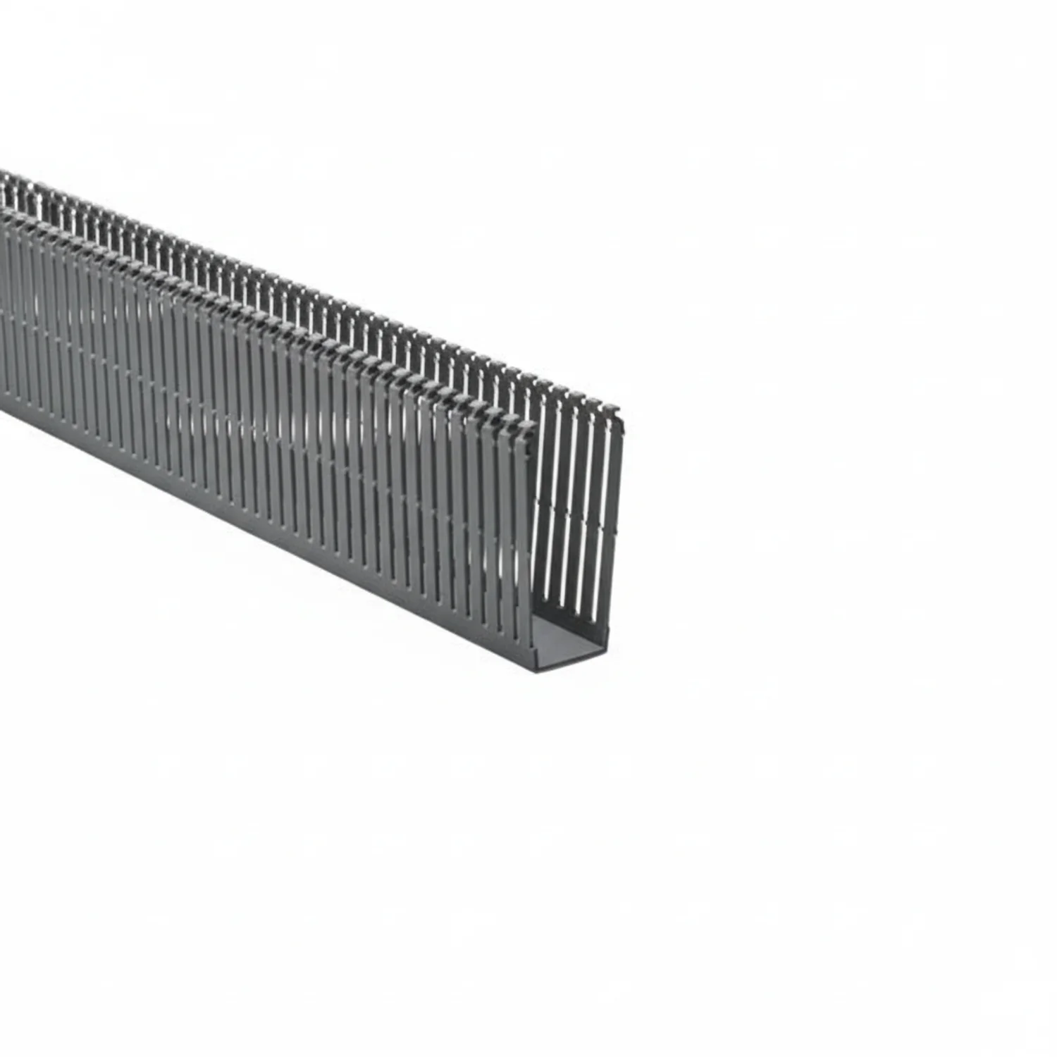 HellermannTyton 184-15401 High Density Slotted Wall Wiring Duct, 1.5" X 4", Non-Adhesive, PVC, Gray, 120ft/Carton