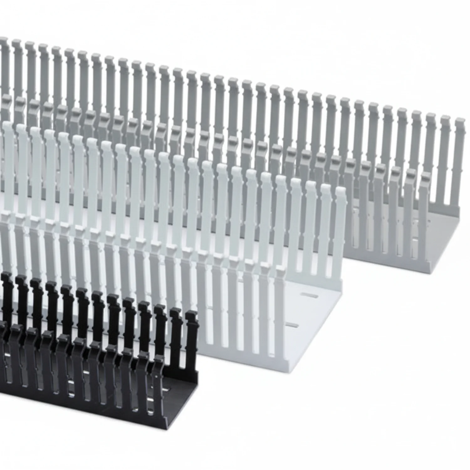 HellermannTyton 184-21000 High Density Slotted Wall Wiring Duct, 2" X 1", Non-Adhesive, PVC, Gray, 30ft/Box