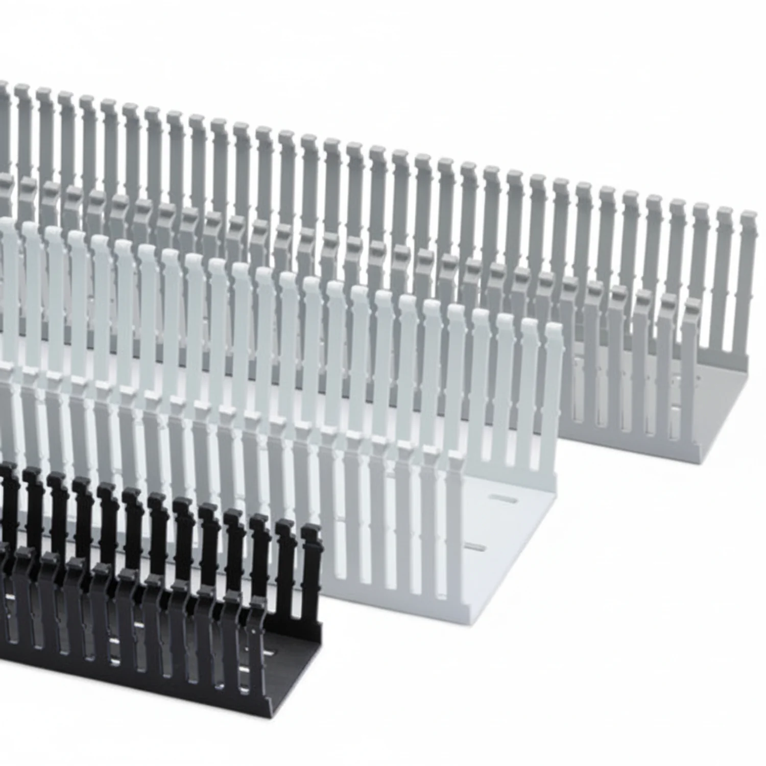 HellermannTyton 184-21001 High Density Slotted Wall Wiring Duct, 2" X 1", Adhesive, PVC, Gray, 30ft/Box