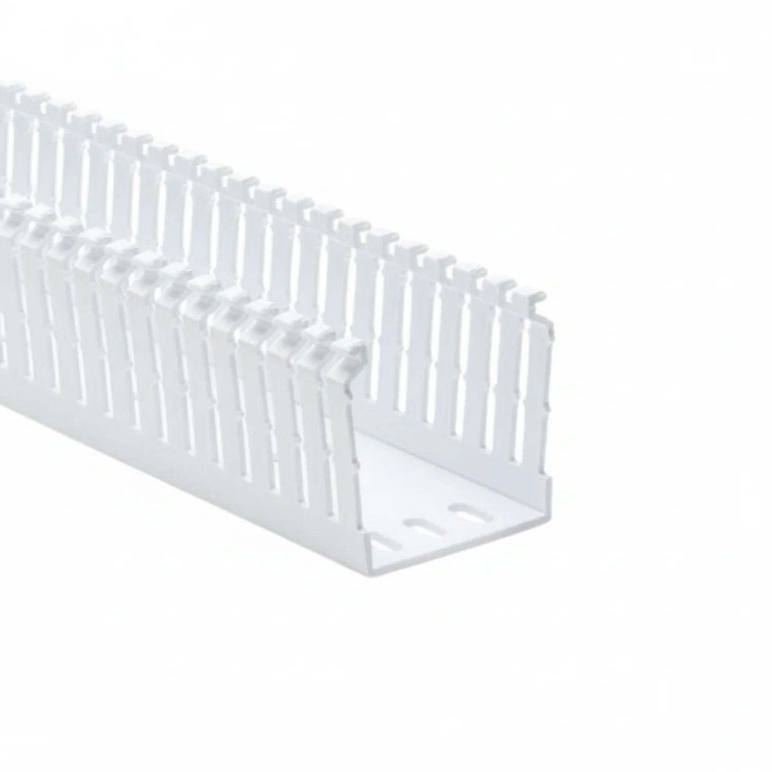 HellermannTyton 184-22002 High Density Slotted Wall Wiring Duct, 2" X 2", Adhesive, PVC, White, 30ft/Box