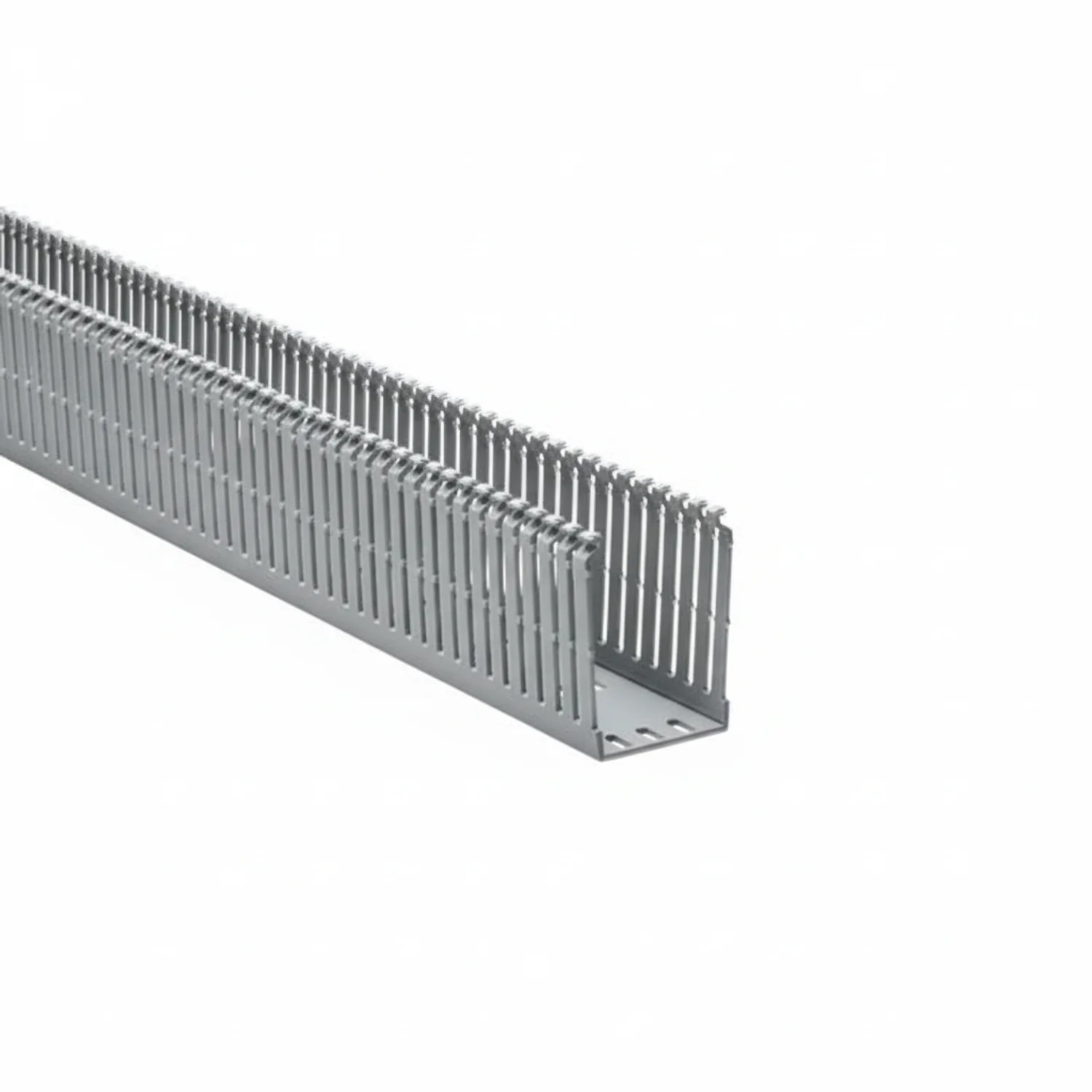 HellermannTyton 184-23000 High Density Slotted Wall Wiring Duct, 2" X 3", Non-Adhesive, PVC, Gray, 30ft/Box