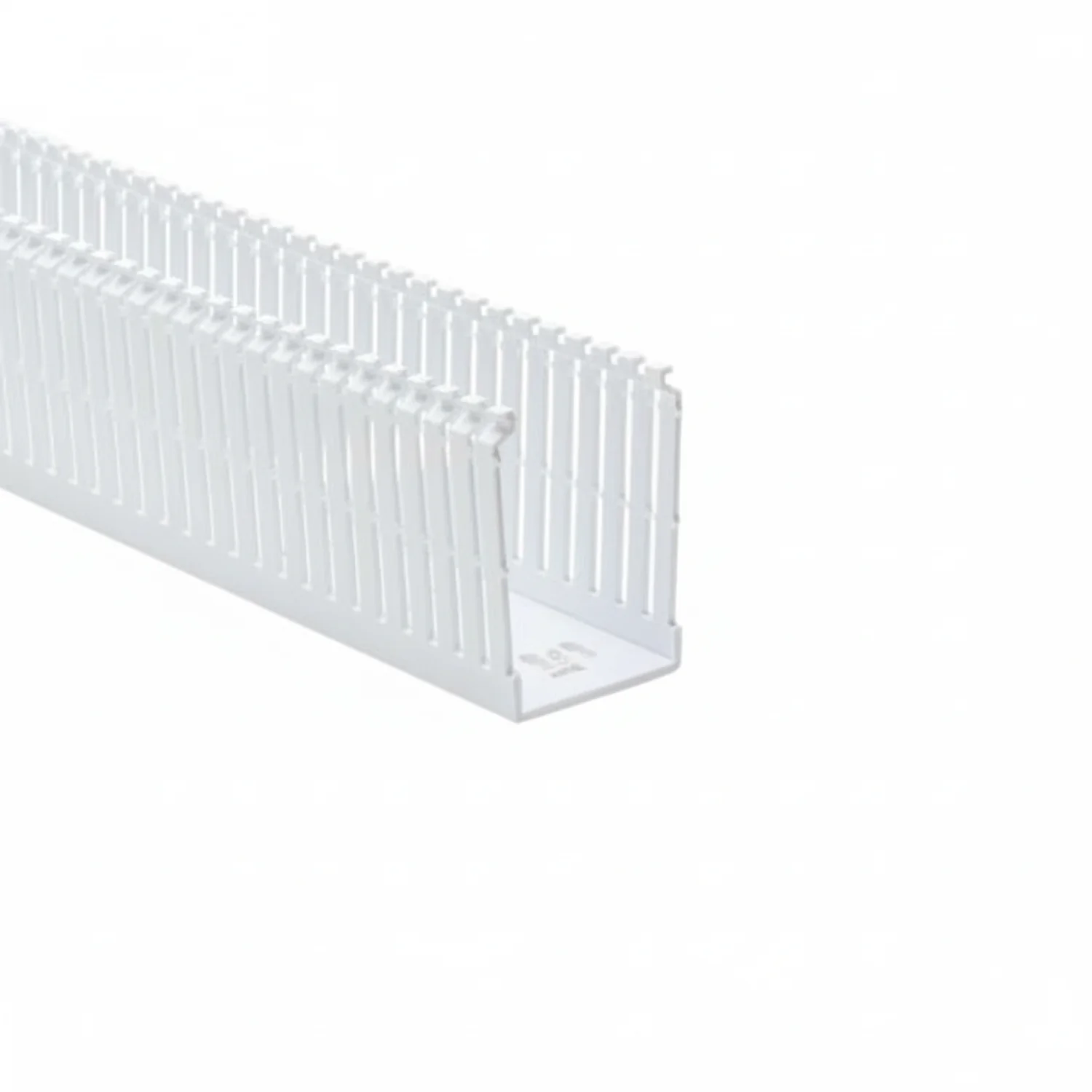 HellermannTyton 184-23002 High Density Slotted Wall Wiring Duct, 2" X 3", Adhesive, PVC, White, 30ft/Box
