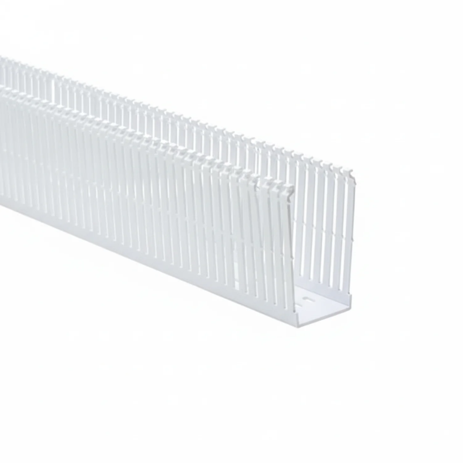 HellermannTyton 184-23005 High Density Slotted Wall Wiring Duct, 2" X 3", Non-Adhesive, PVC, White, 30ft/Box