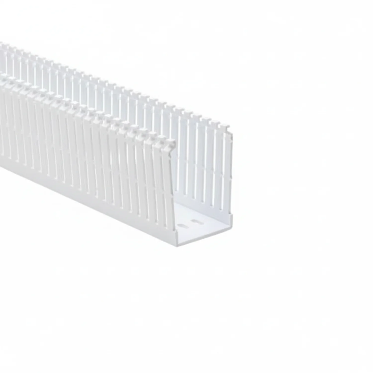 HellermannTyton 184-23006 High Density Slotted Wall Wiring Duct, 2" X 3", Non-Adhesive, PVC, White, 120ft/Carton
