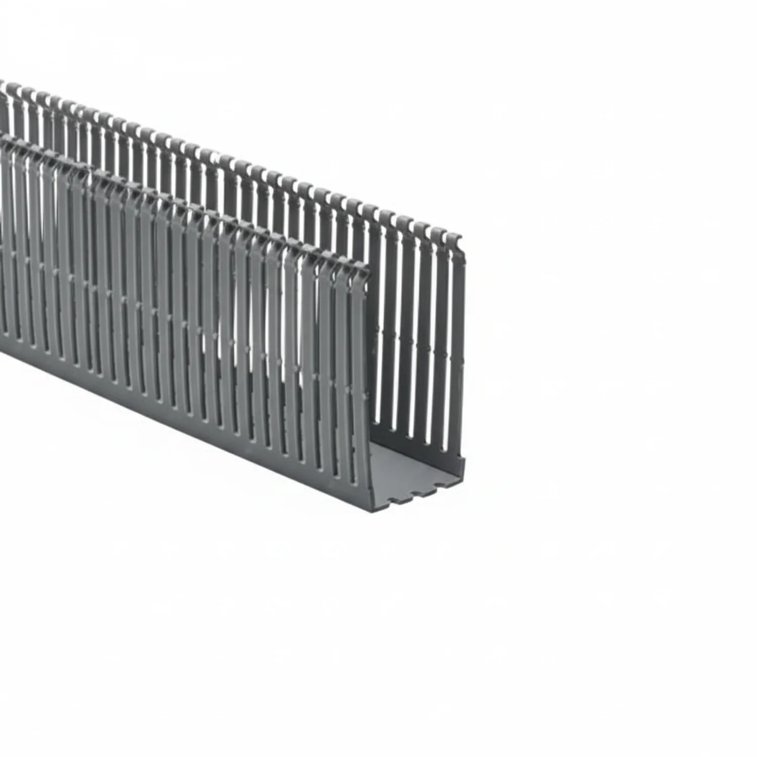 HellermannTyton 184-24001 High Density Slotted Wall Wiring Duct, 2" X 4", Adhesive, PVC, Gray, 30ft/Box