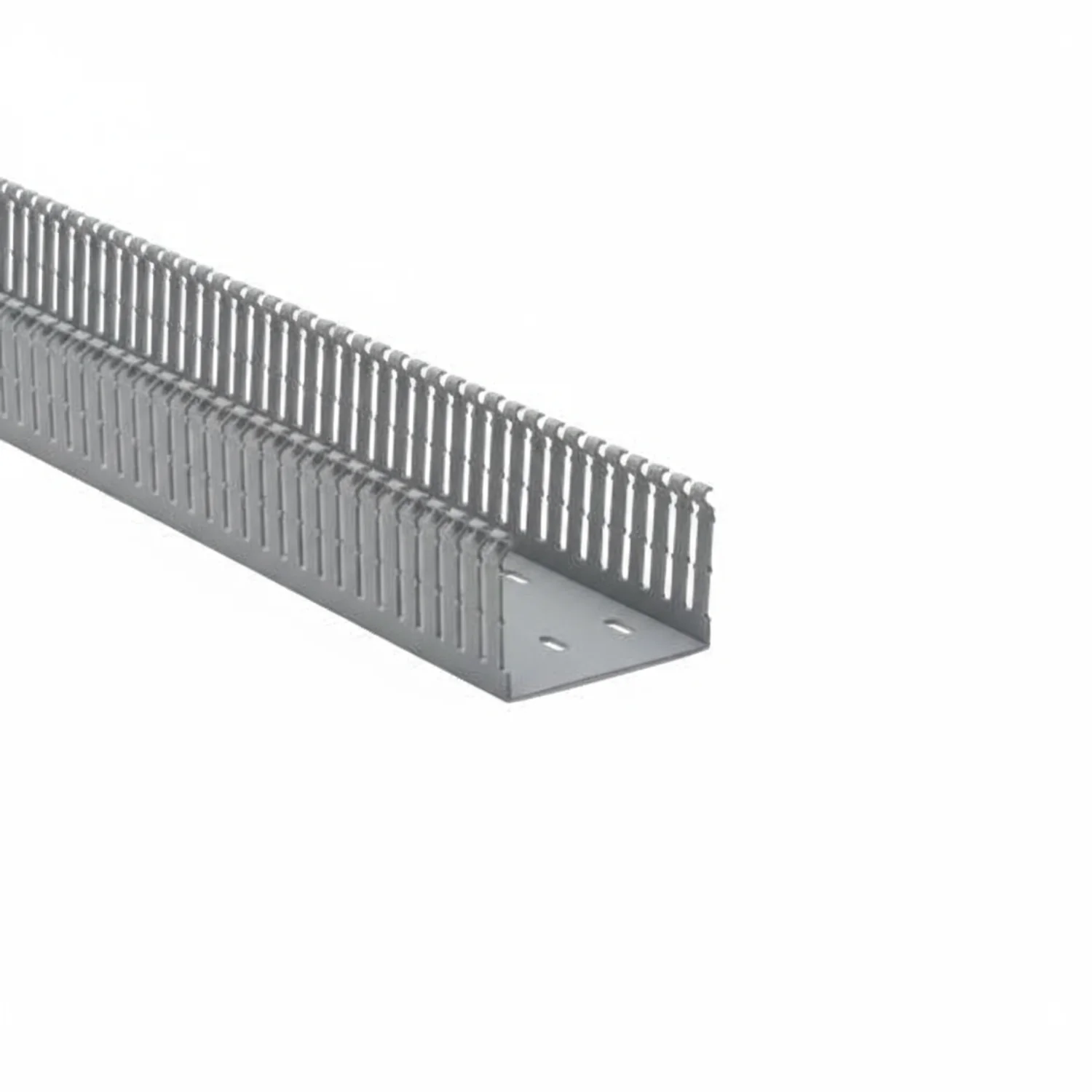 HellermannTyton 184-32001 High Density Slotted Wall Wiring Duct, 3" X 2", Non-Adhesive, PVC, Gray, 120ft/Carton